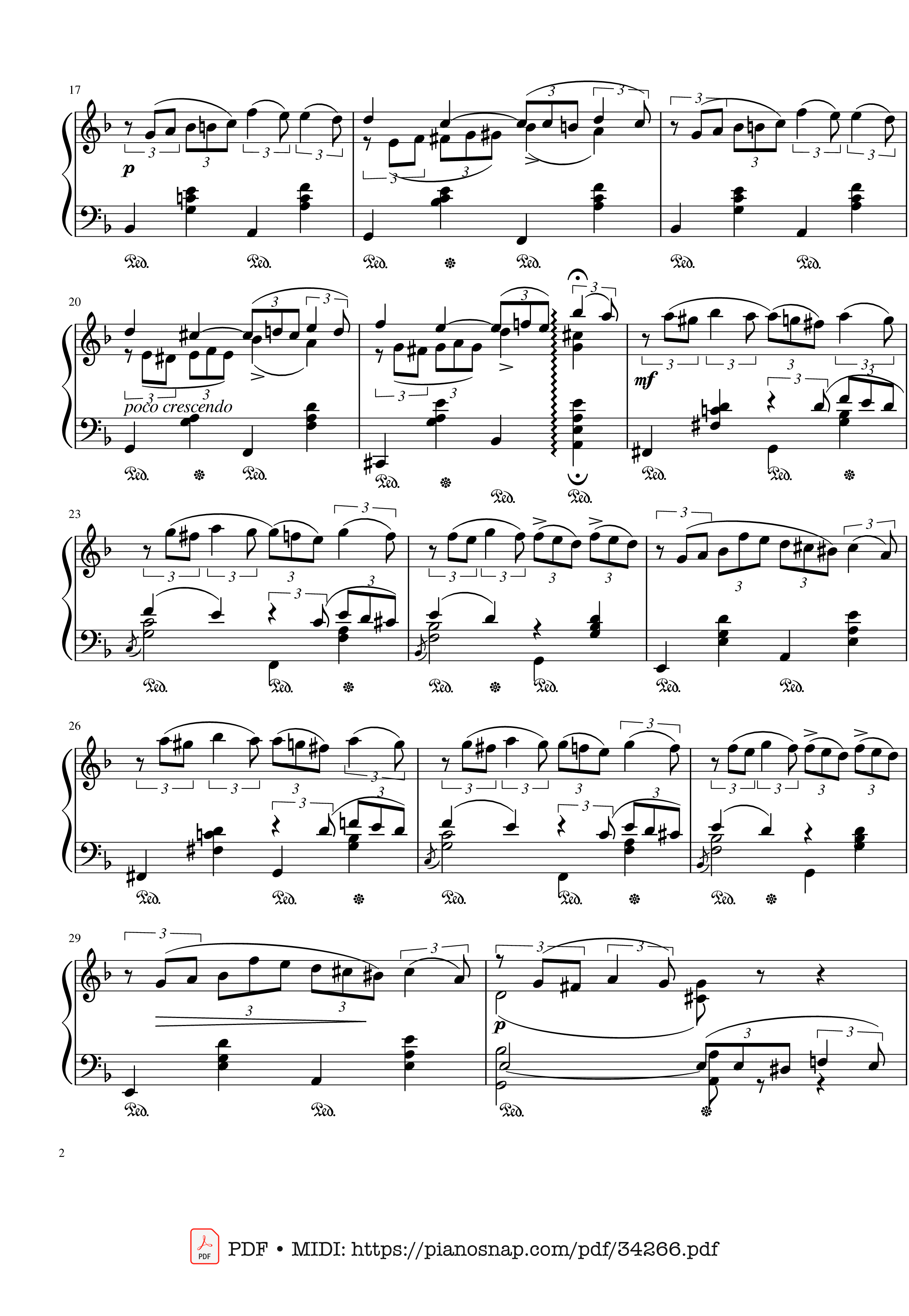 Page 2 of Sheet music PDF Tchaikovsky The Seasons, October, Autumn Song Piano - Pyotr Ilyich Tchaikovsky