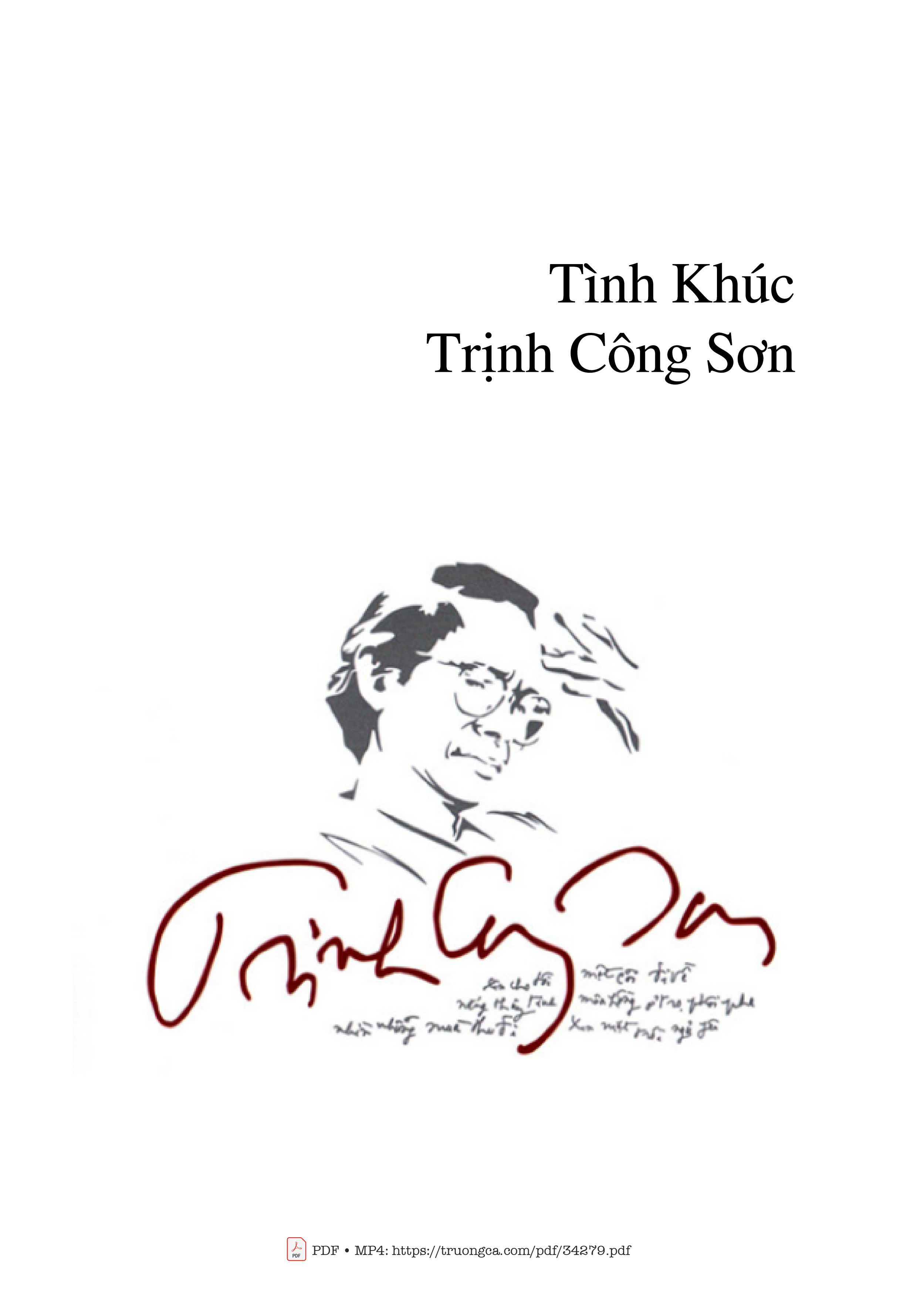 Sheet PDF of Tình khúc Trịnh Công Sơn
