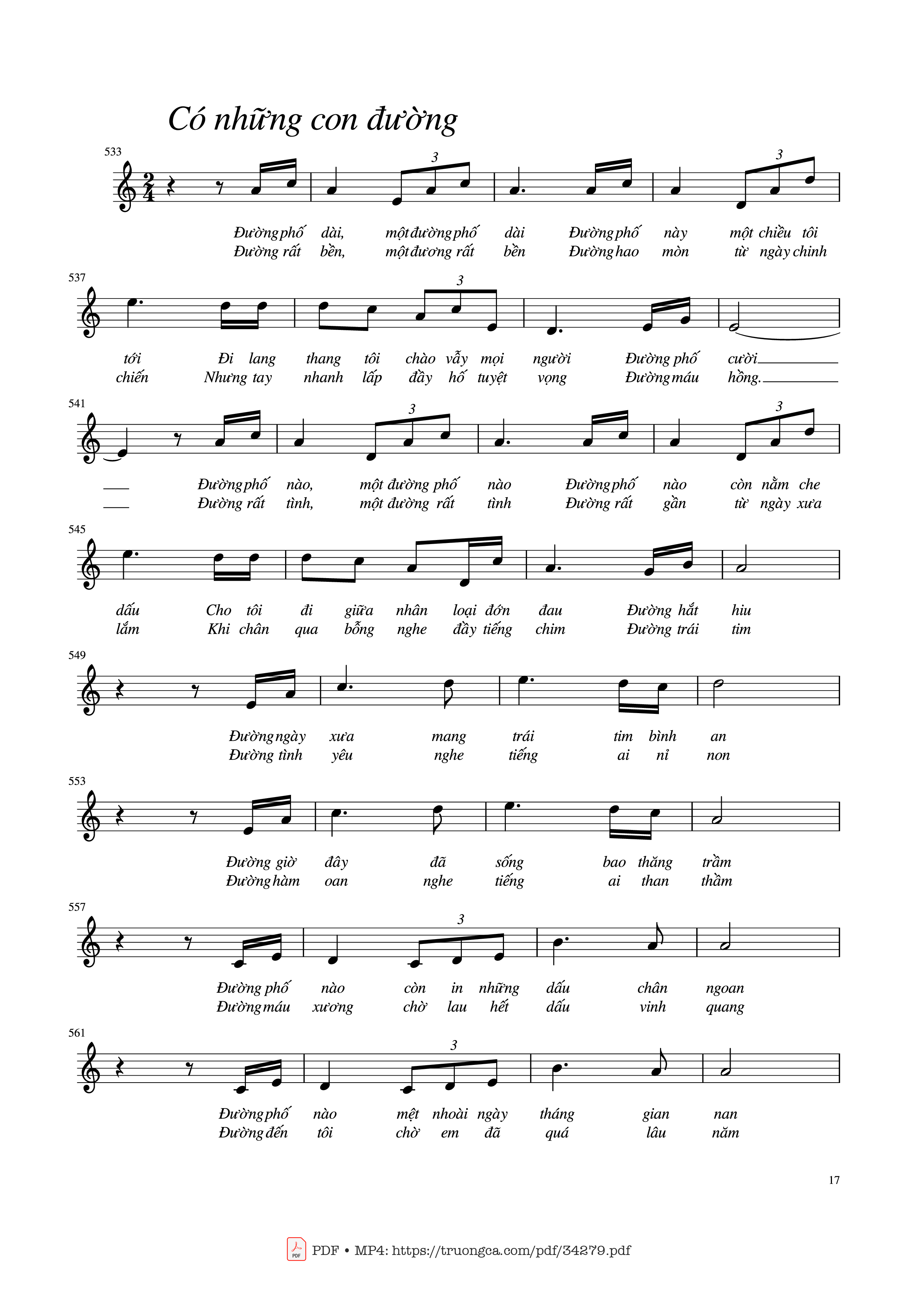 Page 17 of Sheet music PDF Tình khúc Trịnh Công Sơn - Trịnh Công Sơn