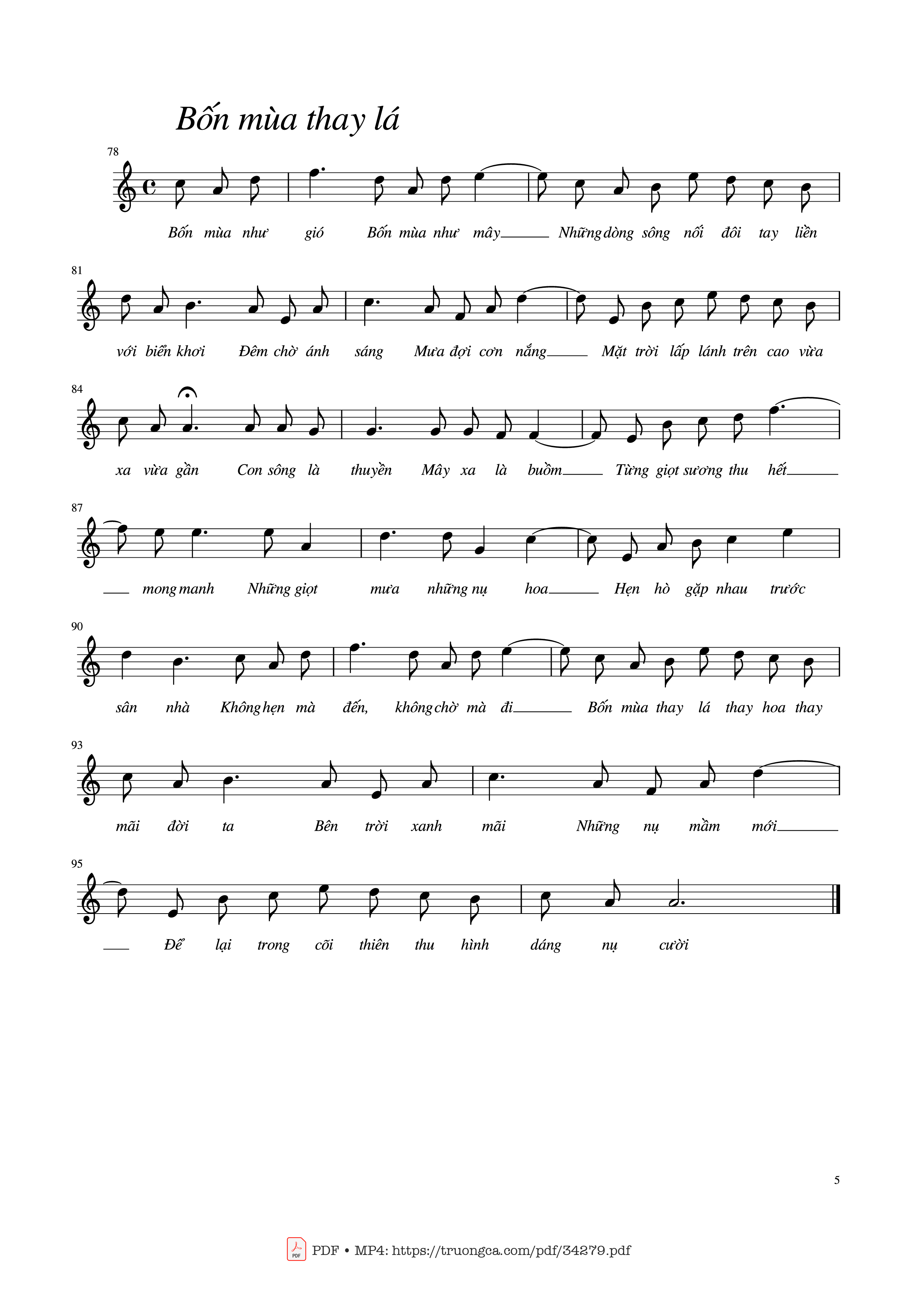 Page 5 of Sheet music PDF Tình khúc Trịnh Công Sơn - Trịnh Công Sơn