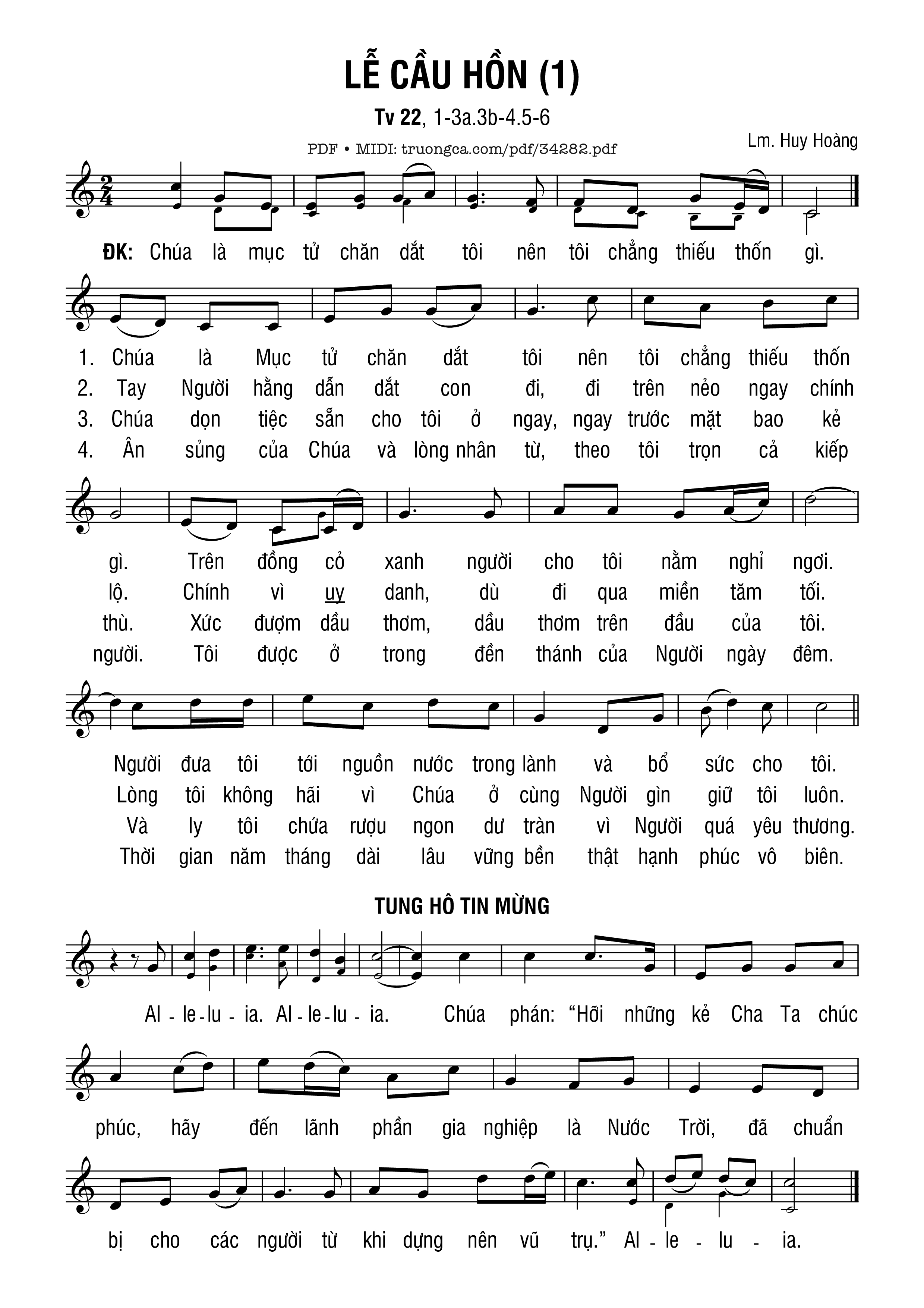 Sheet PDF of Thánh Vịnh 22, Cầu Cho Các Tín Hữu Đã Qua Đời - Lễ Nhất