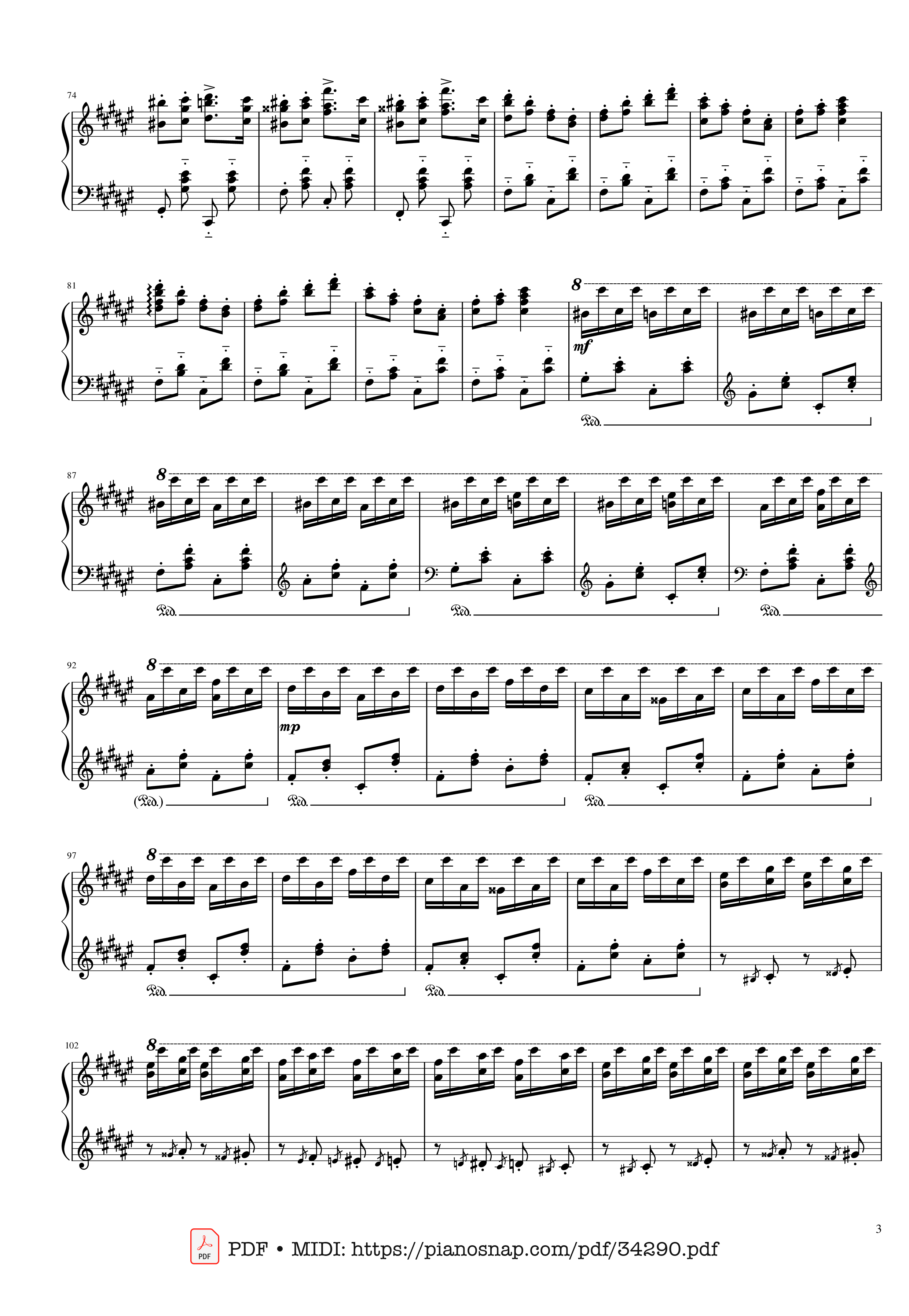Page 3 of Sheet music PDF Piano Hungarian Rhapsody No. 2 Friska Piano - Franz Liszt