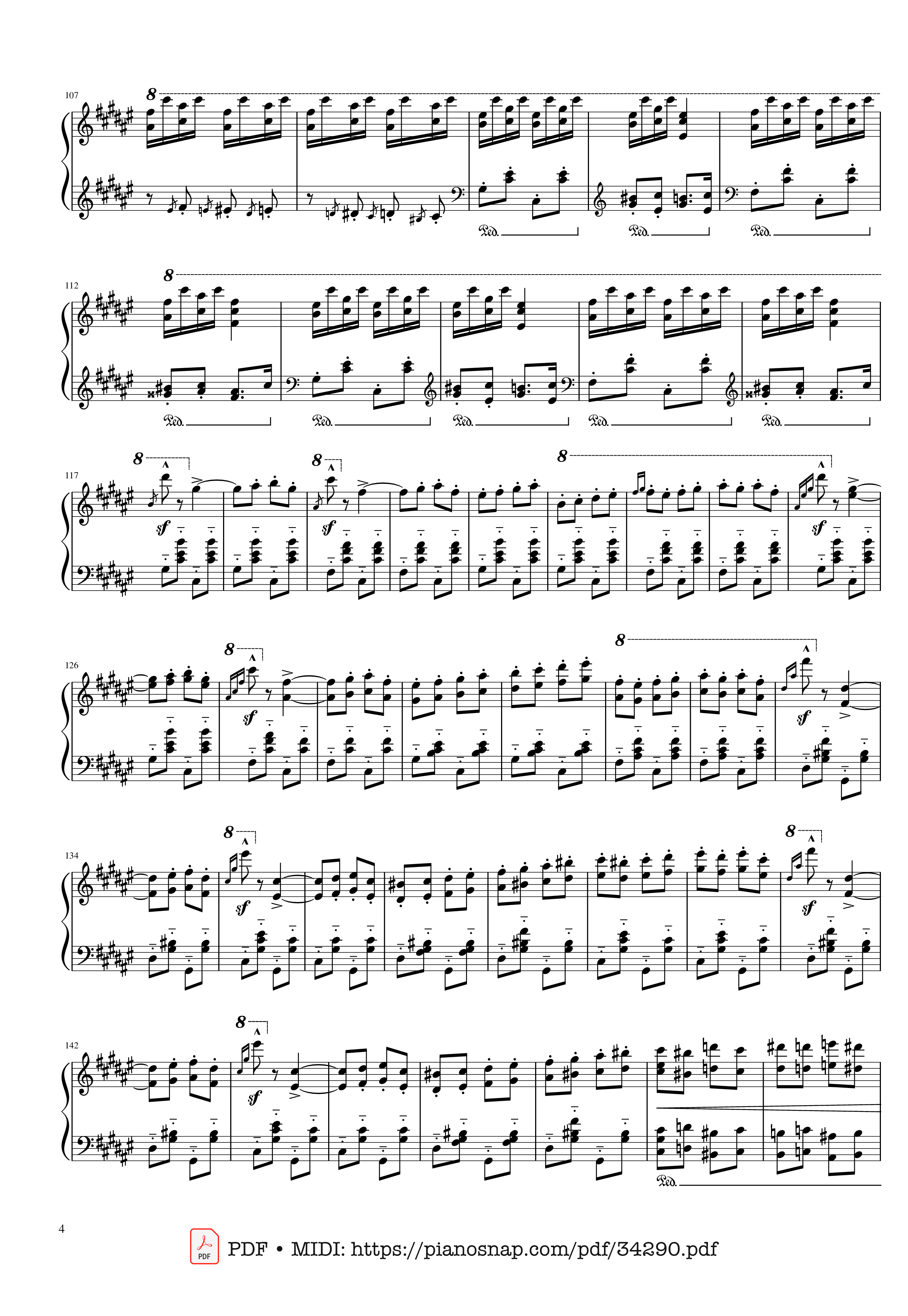 Page 4 of Sheet music PDF Piano Hungarian Rhapsody No. 2 Friska Piano - Franz Liszt