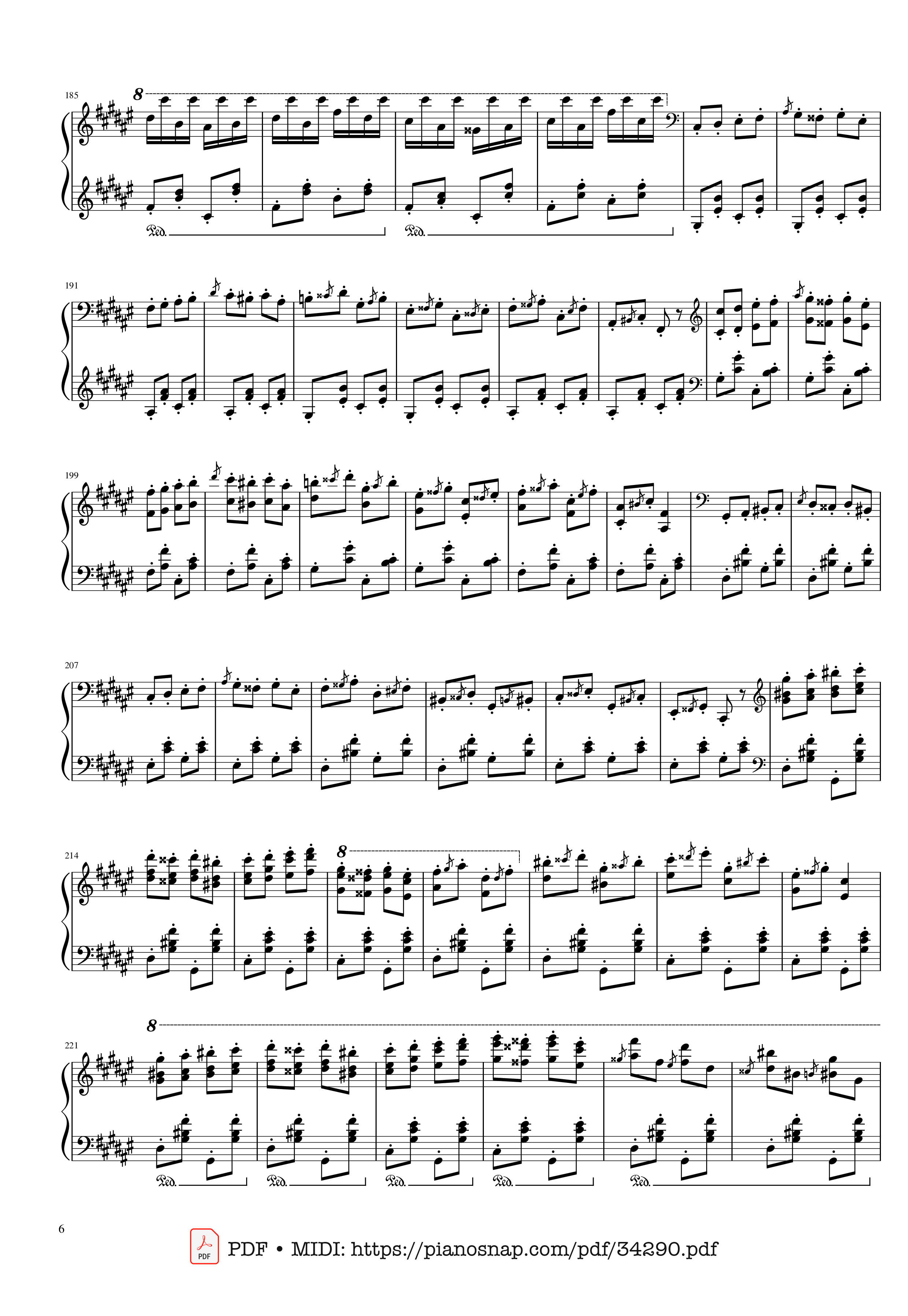 Page 6 of Sheet music PDF Piano Hungarian Rhapsody No. 2 Friska Piano - Franz Liszt