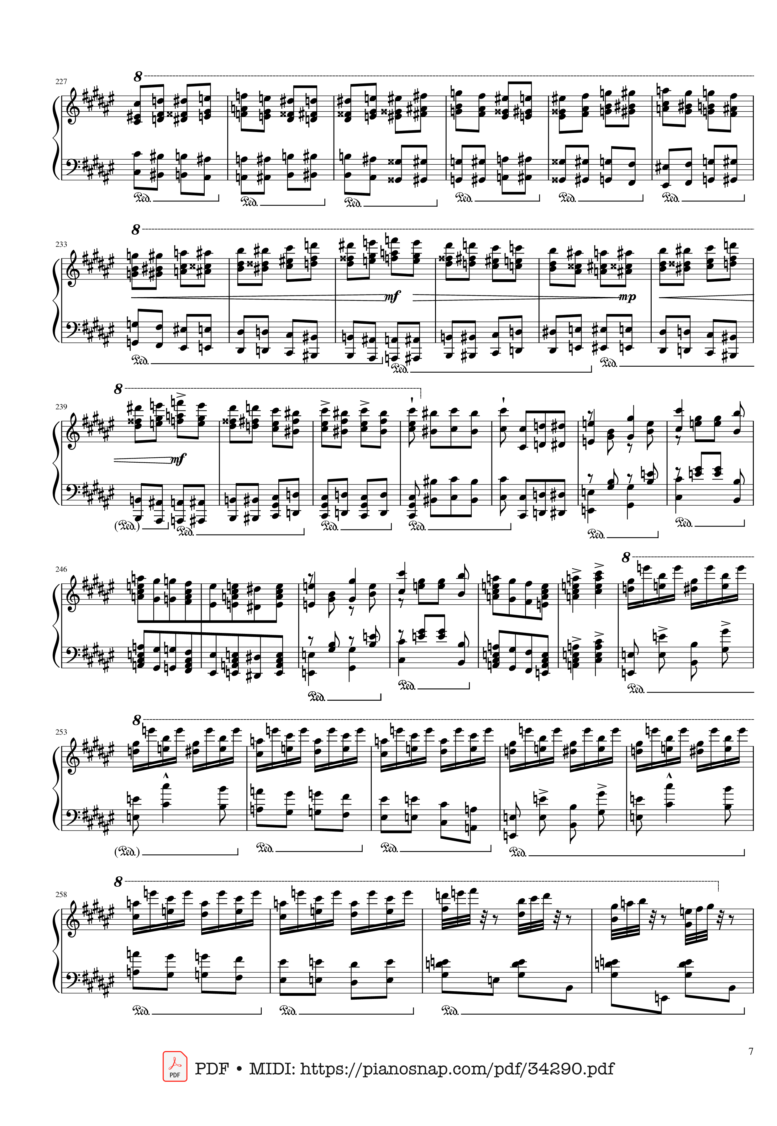 Page 7 of Sheet music PDF Piano Hungarian Rhapsody No. 2 Friska Piano - Franz Liszt