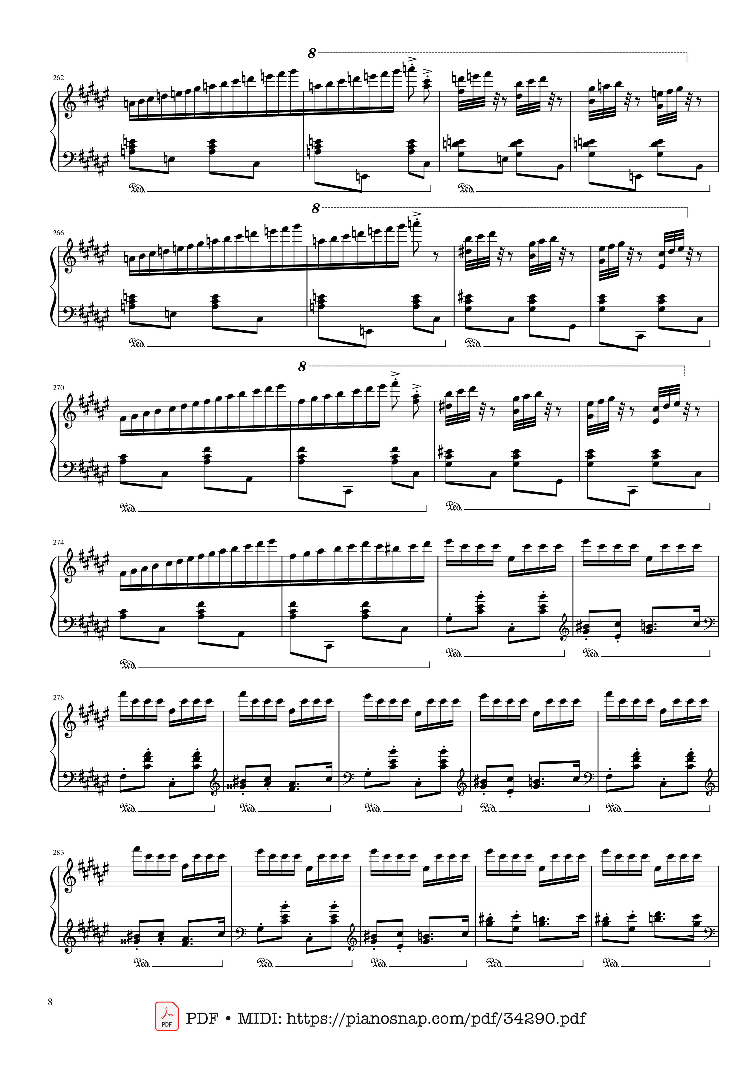 Page 8 of Sheet music PDF Piano Hungarian Rhapsody No. 2 Friska Piano - Franz Liszt
