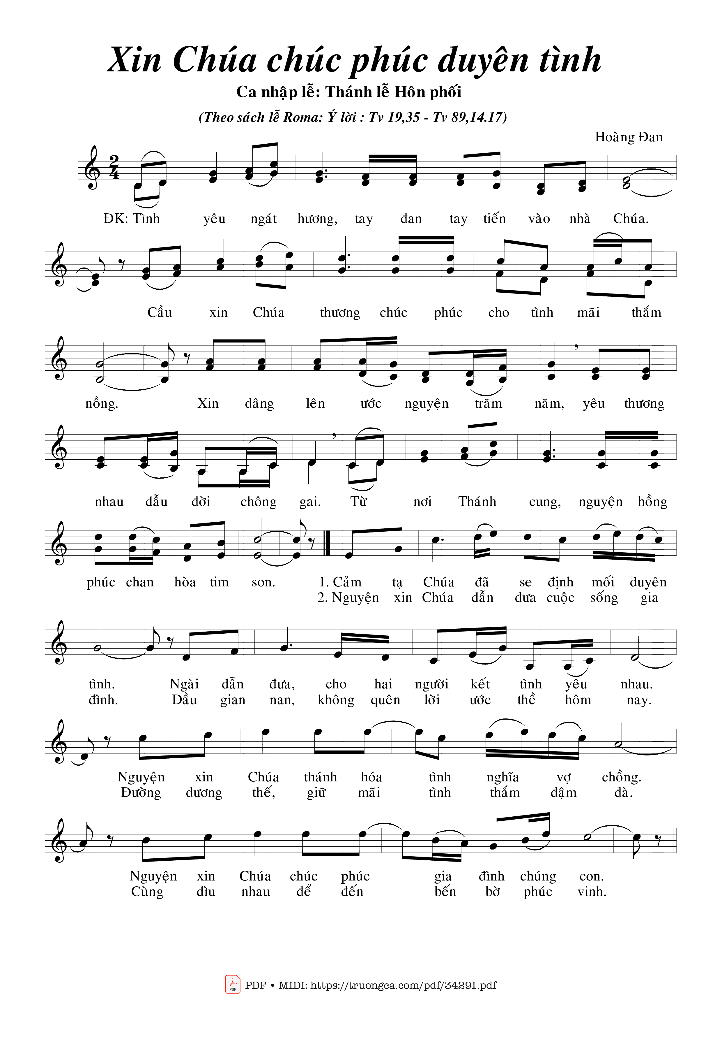 Sheet PDF of Xin Chúa Chúc Phúc Duyên Tình