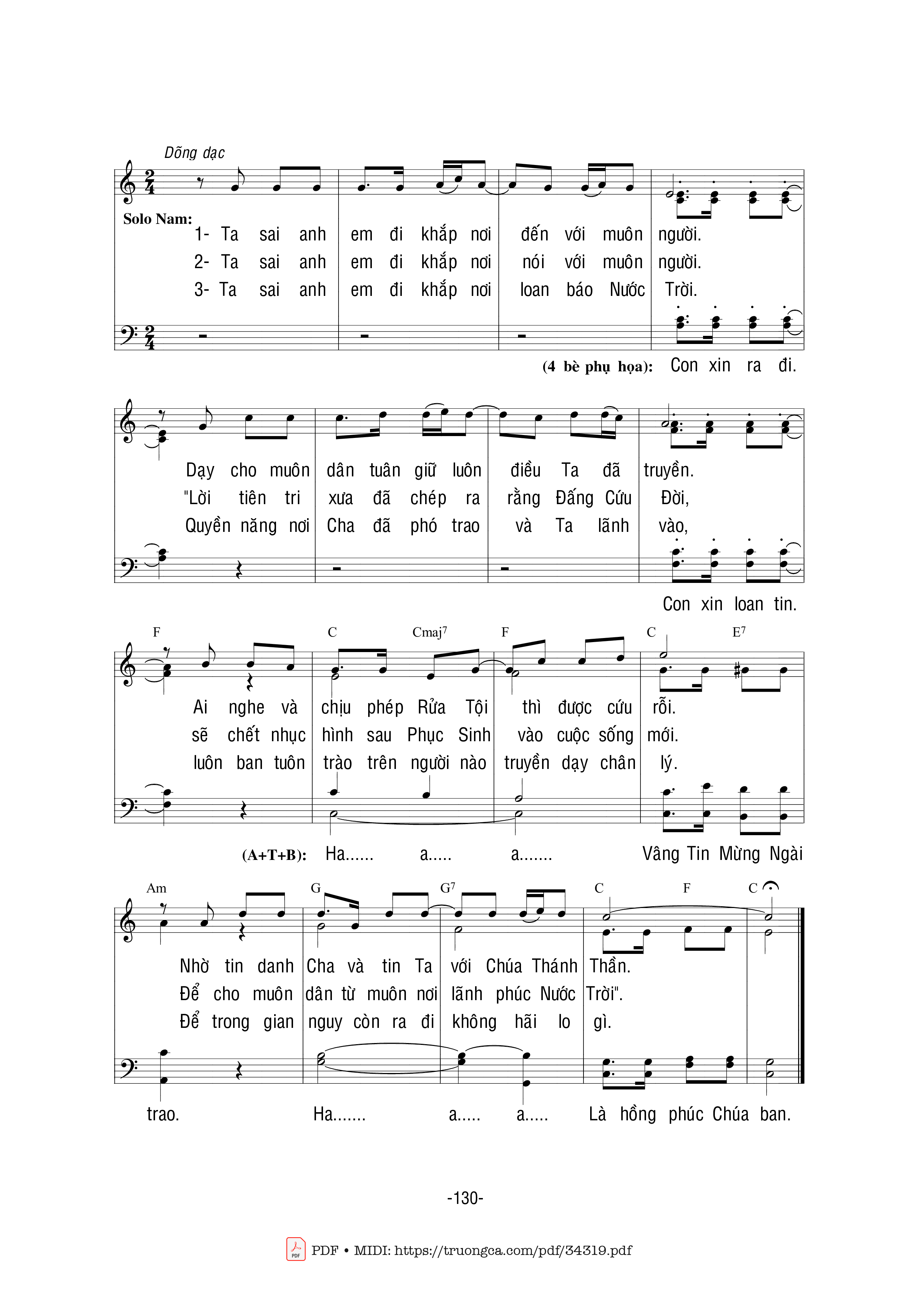 Page 2 of Sheet music PDF Các Con Hãy Đi - Bùi Ninh