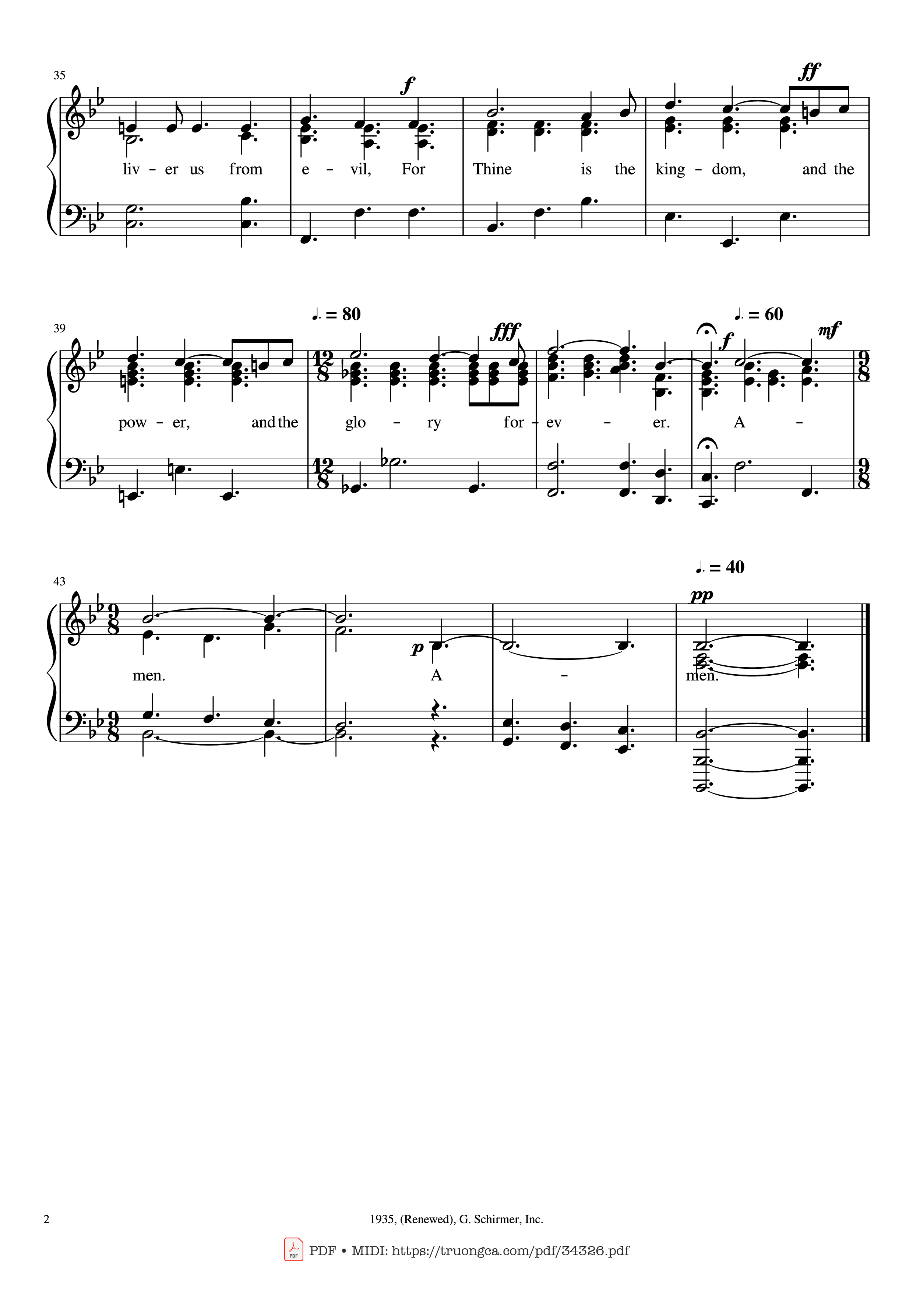 Page 2 of Sheet music PDF Piano The Lord