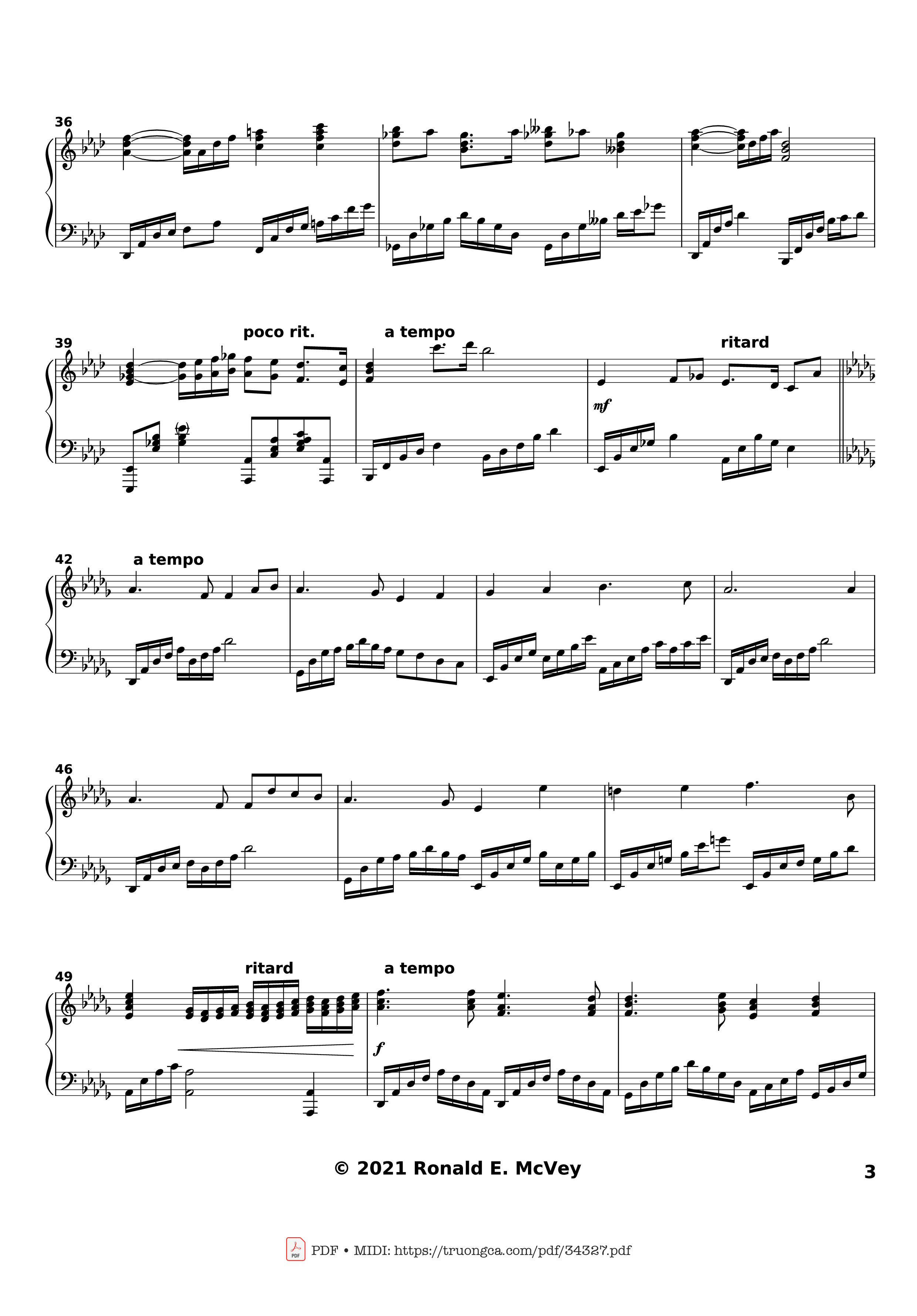 Page 3 of Sheet music PDF America the Beautiful Piano - Samuel Augustus Ward