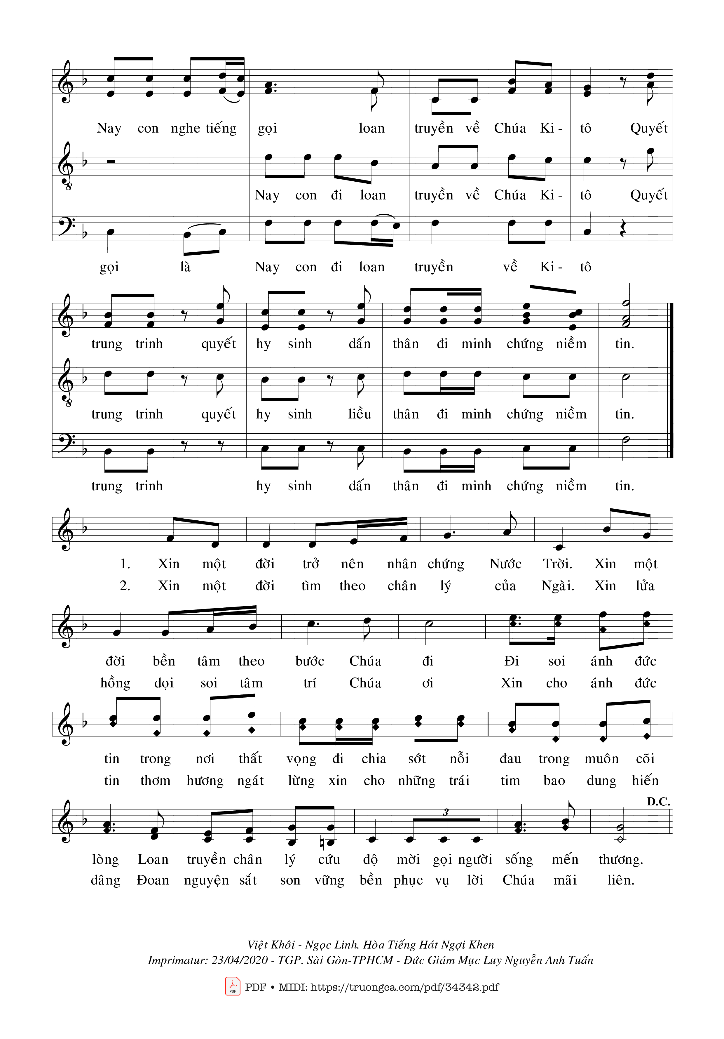 Page 2 of Sheet music PDF Chứng Nhân Tin Mừng - Việt Khôi