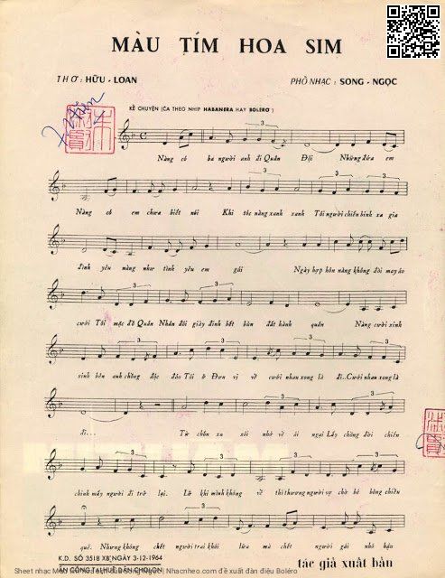 Page 2 of Sheet music PDF Màu tím hoa sim - Song Ngọc