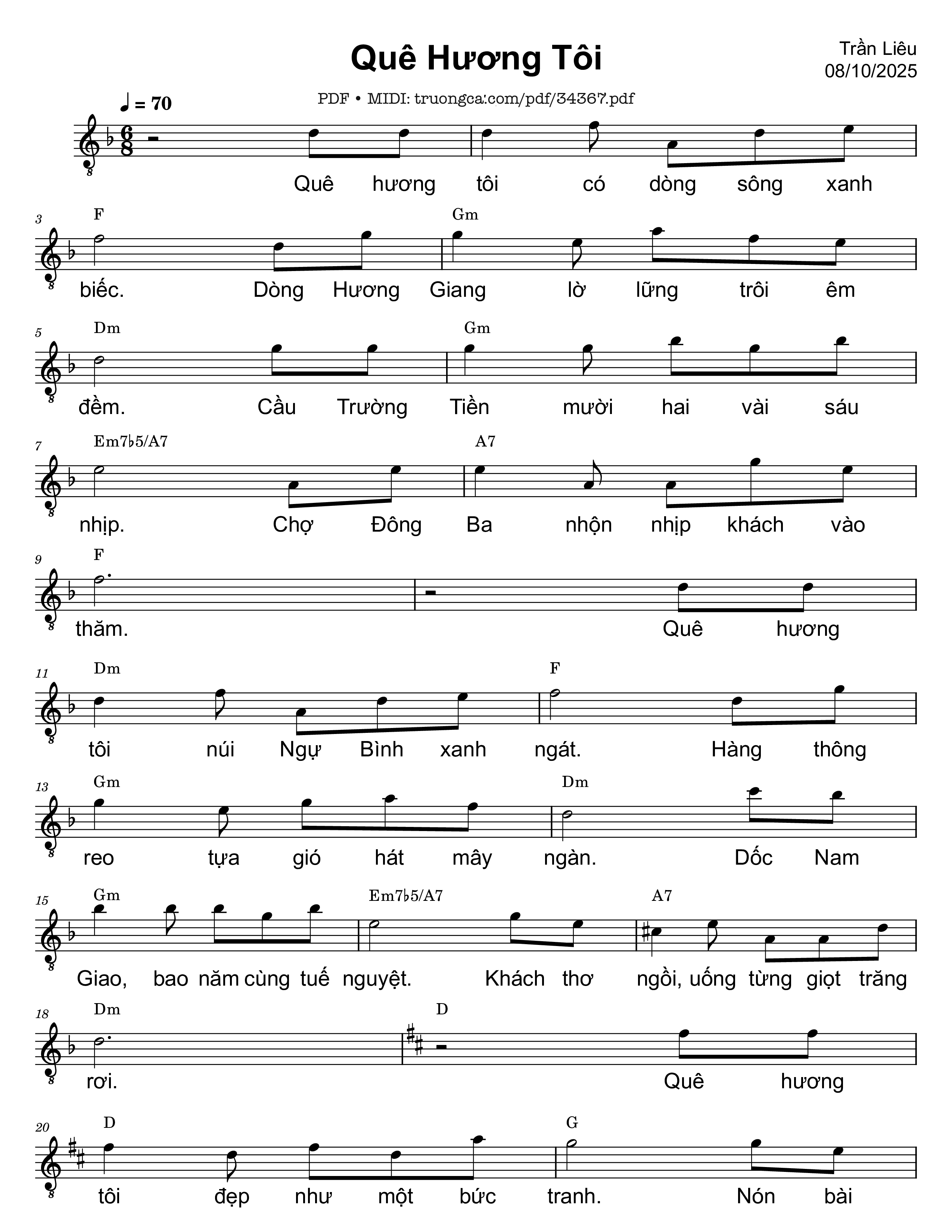 Sheet PDF of Quê hương tôi