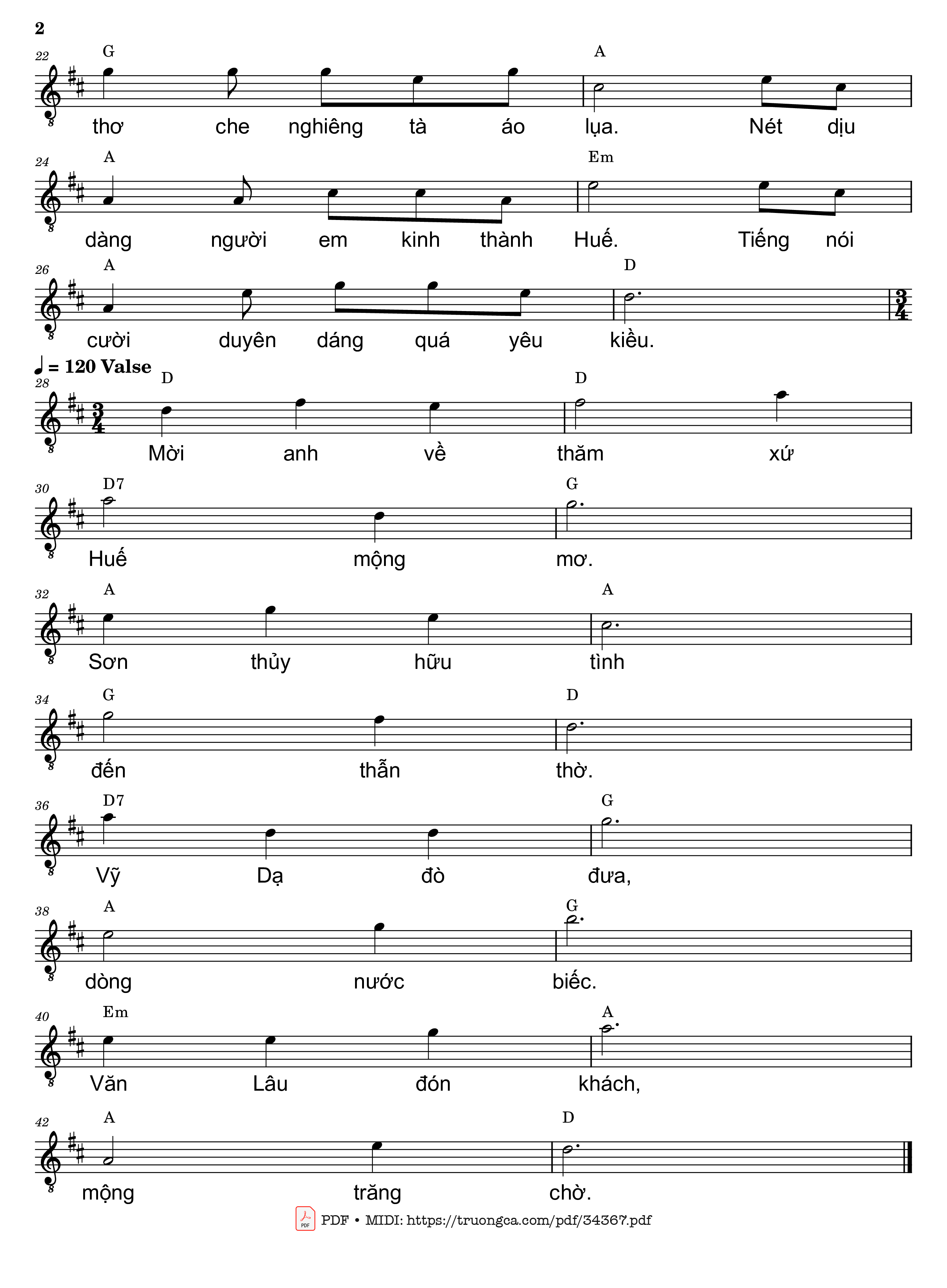 Quê hương tôi có dòng sông xanh biếc Dòng Hương Giang lờ lững trôi êm đềm, Trang 2