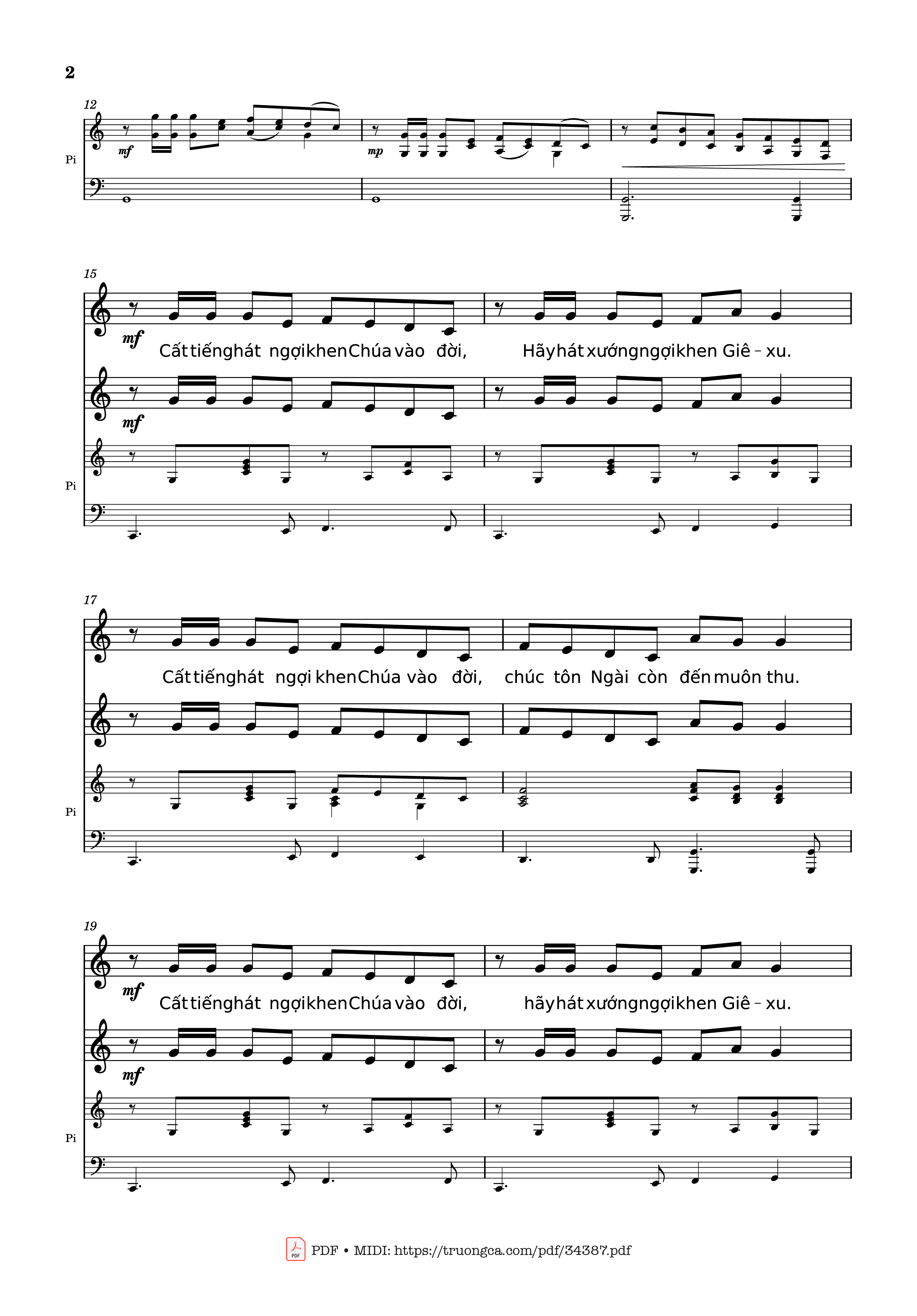 Page 2 of Sheet music PDF NGỢI KHEN CHÚA VÀO ĐỜI Piano - Nhạc: JOSHEPH M. MARTIN