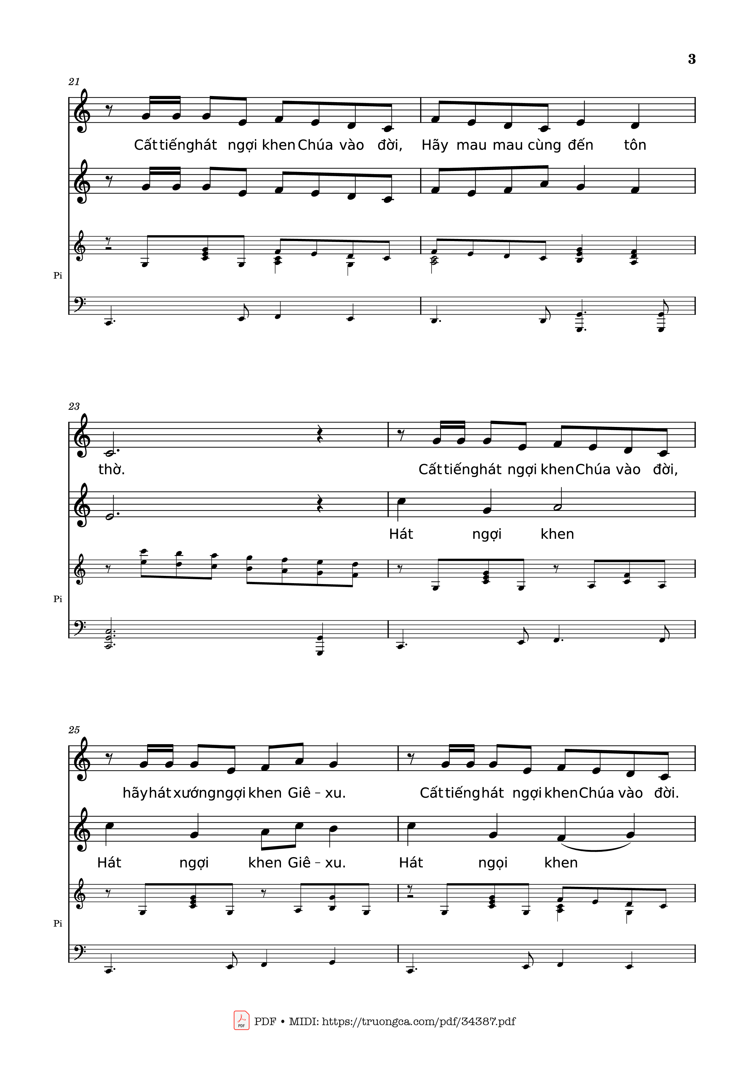 Page 3 of Sheet music PDF NGỢI KHEN CHÚA VÀO ĐỜI Piano - Nhạc: JOSHEPH M. MARTIN