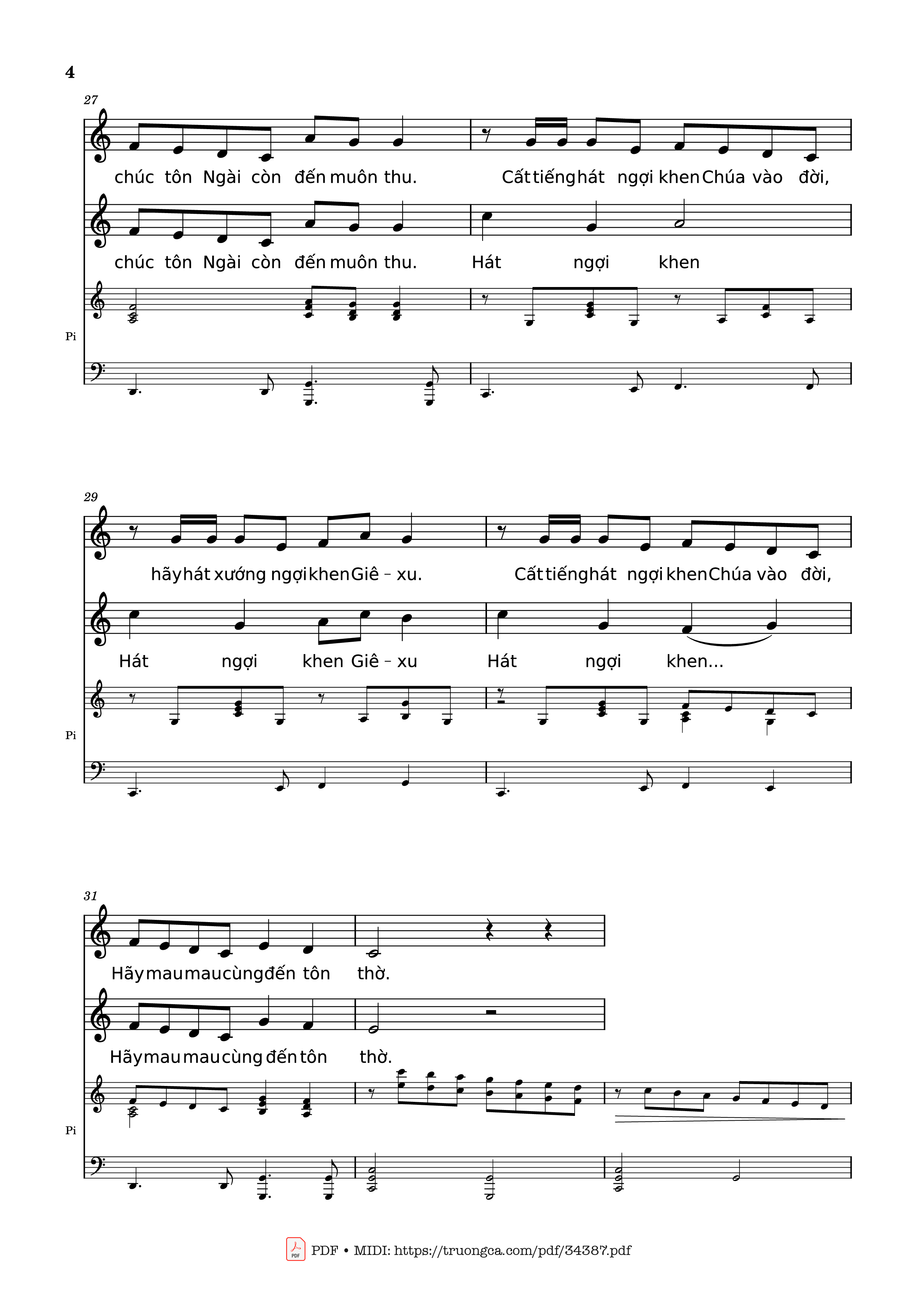 Page 4 of Sheet music PDF NGỢI KHEN CHÚA VÀO ĐỜI Piano - Nhạc: JOSHEPH M. MARTIN