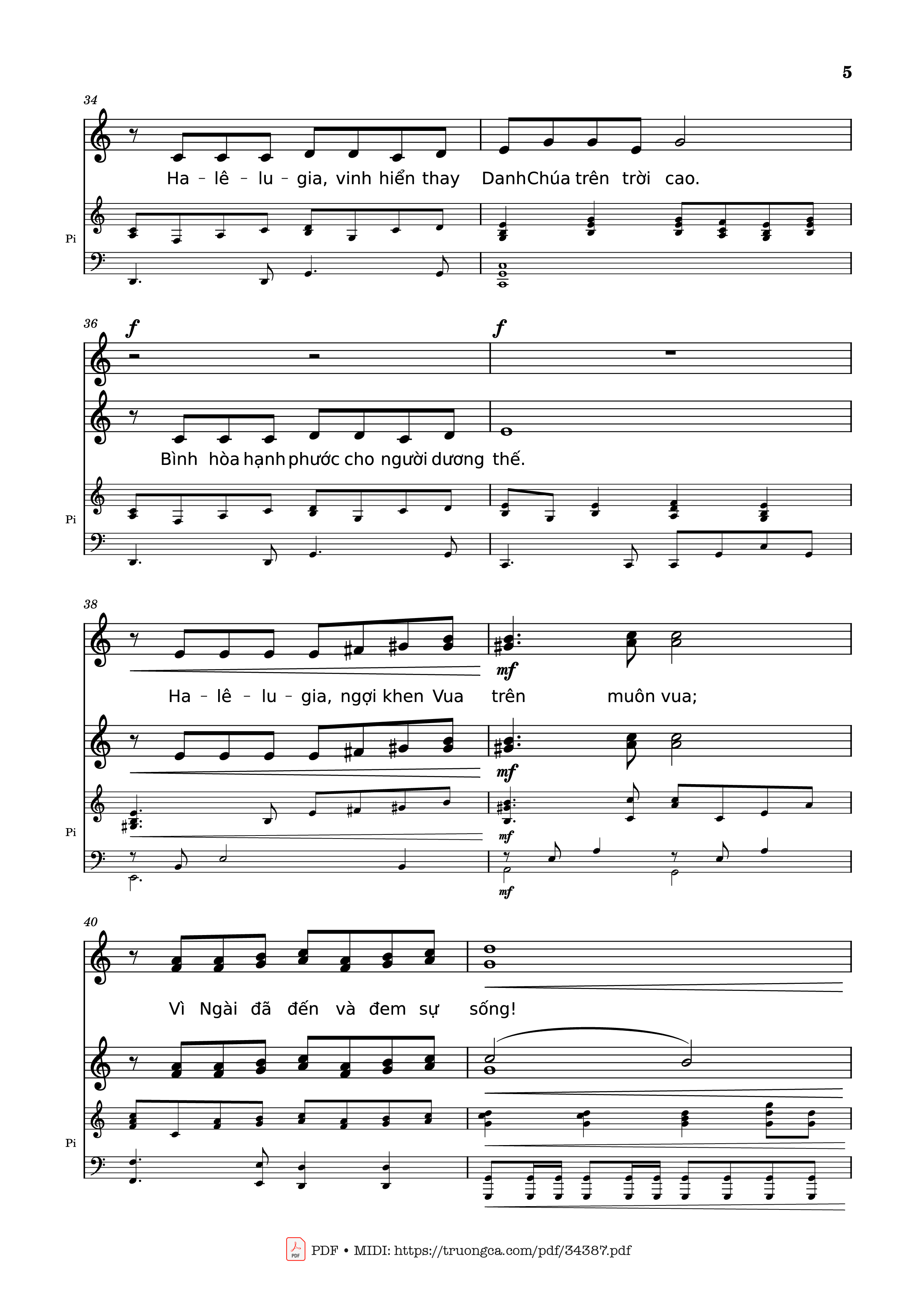 Page 5 of Sheet music PDF NGỢI KHEN CHÚA VÀO ĐỜI Piano - Nhạc: JOSHEPH M. MARTIN