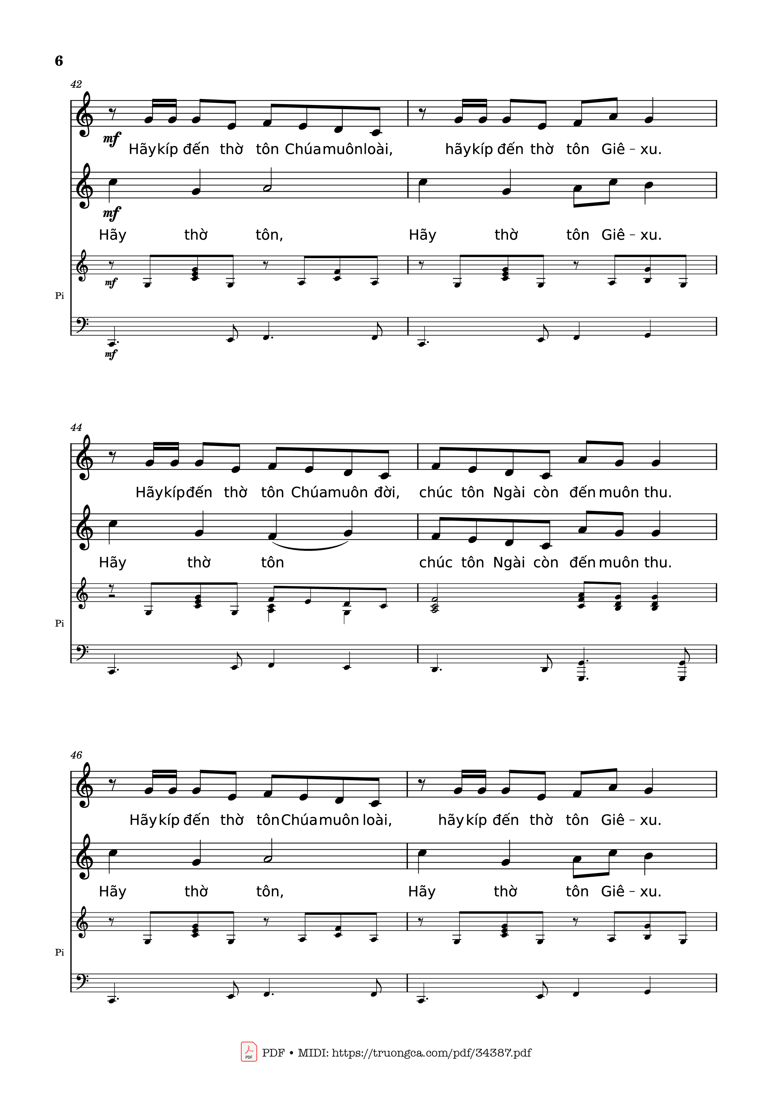 Page 6 of Sheet music PDF NGỢI KHEN CHÚA VÀO ĐỜI Piano - Nhạc: JOSHEPH M. MARTIN