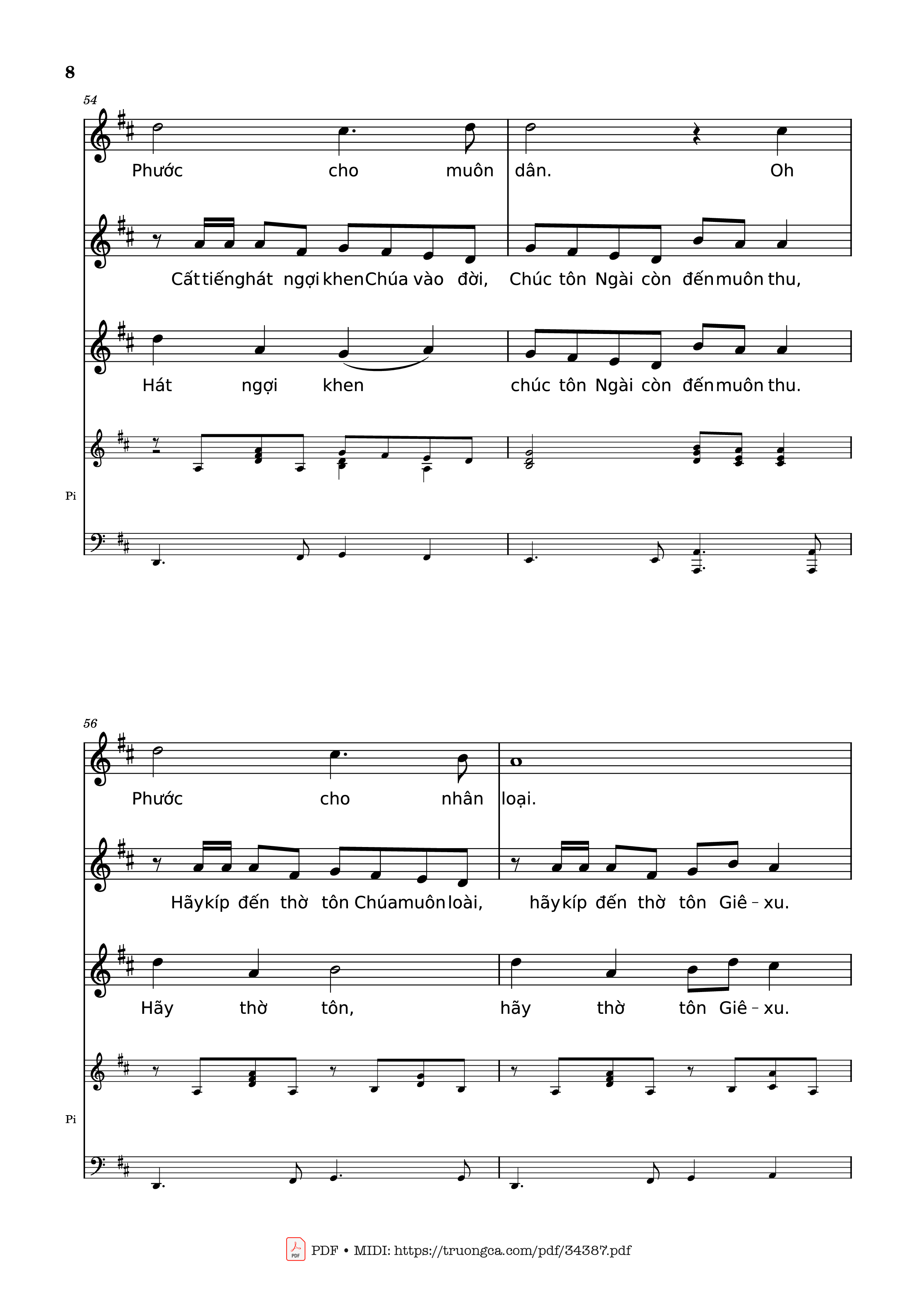 Page 8 of Sheet music PDF NGỢI KHEN CHÚA VÀO ĐỜI Piano - Nhạc: JOSHEPH M. MARTIN