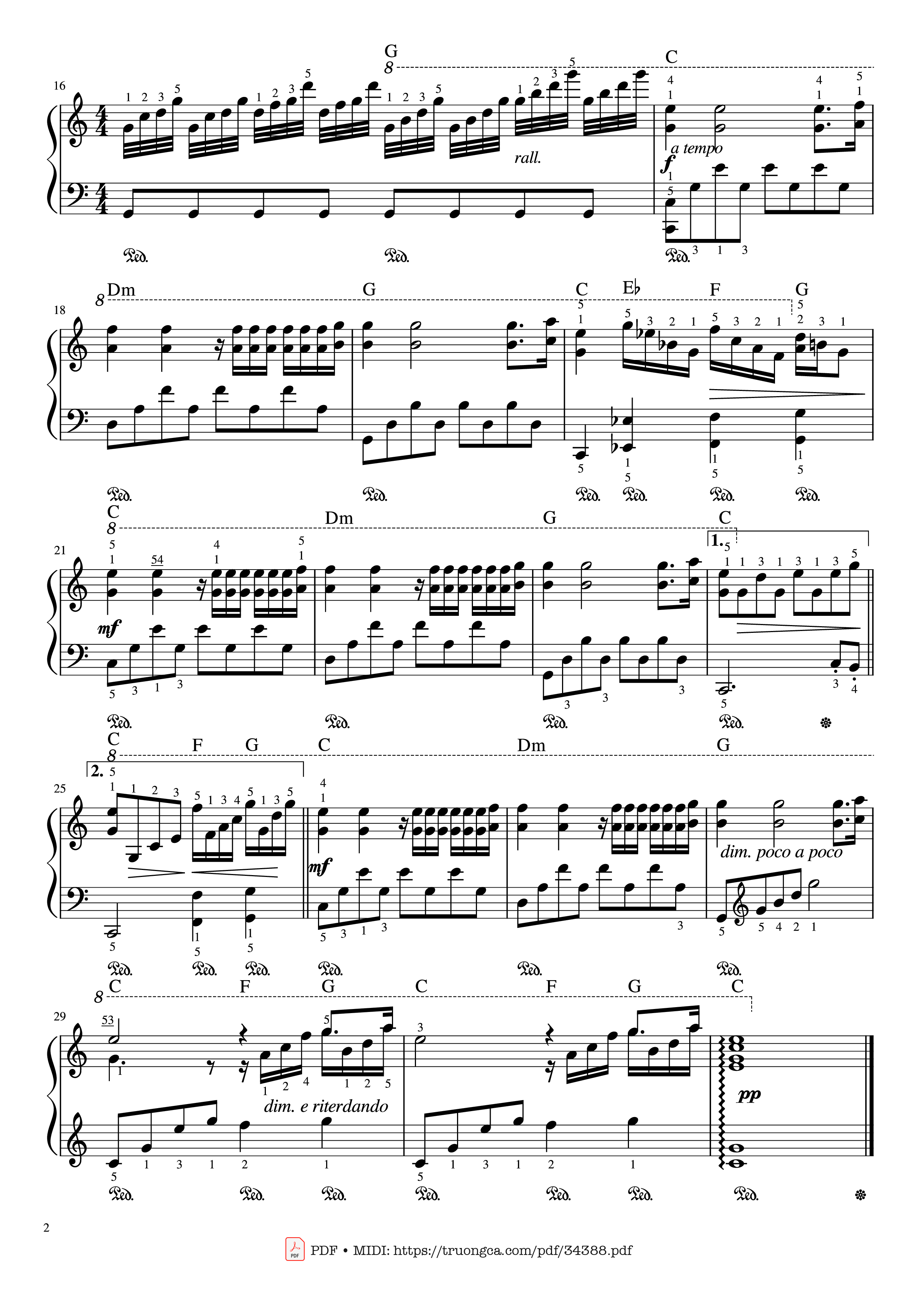 Page 2 of Sheet music PDF Piano Ballade pour Adeline Piano - Paul de Senneville