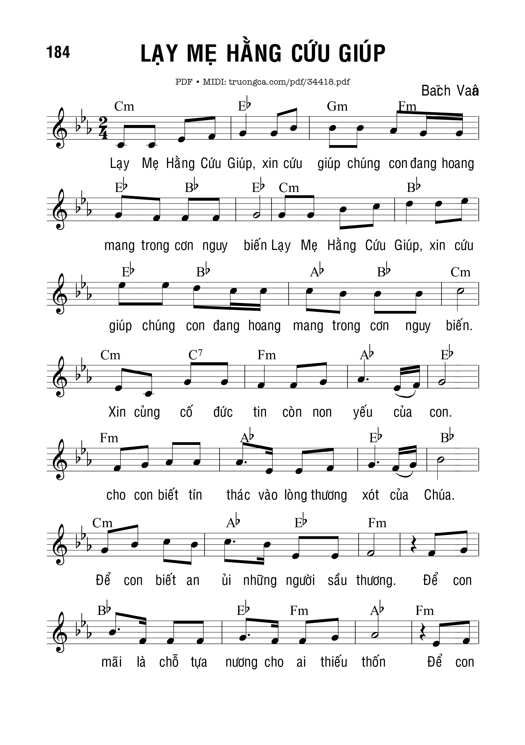 Sheet PDF of Lạy Mẹ Hằng Cứu Giúp