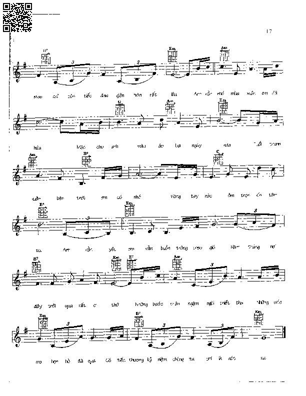 Page 2 of Sheet music PDF Mây bốn phương trời - Ngô Thụy Miên