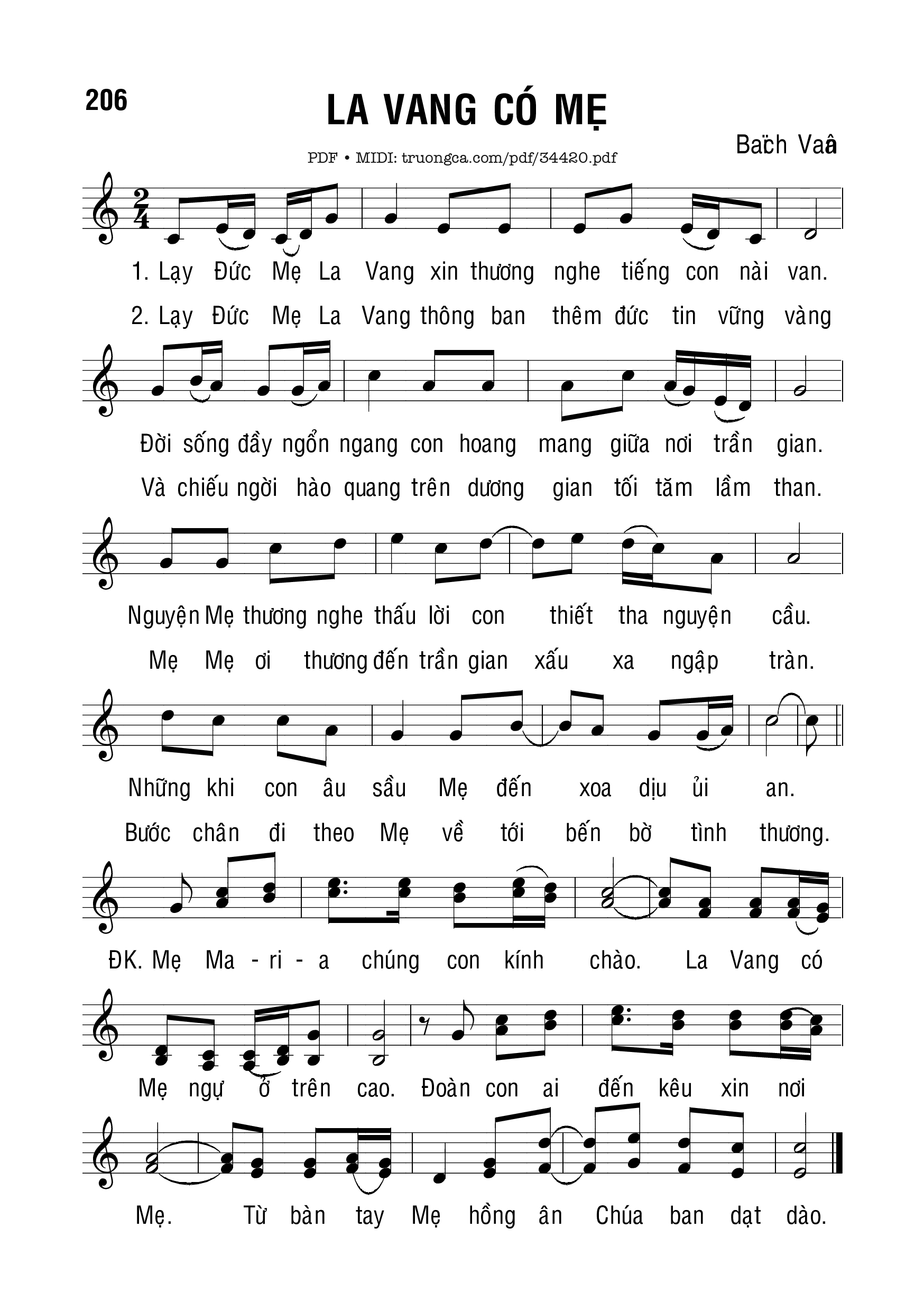 Lạy Đức Mẹ La Vang xin thương nghe tiếng con nài van, Trang 1