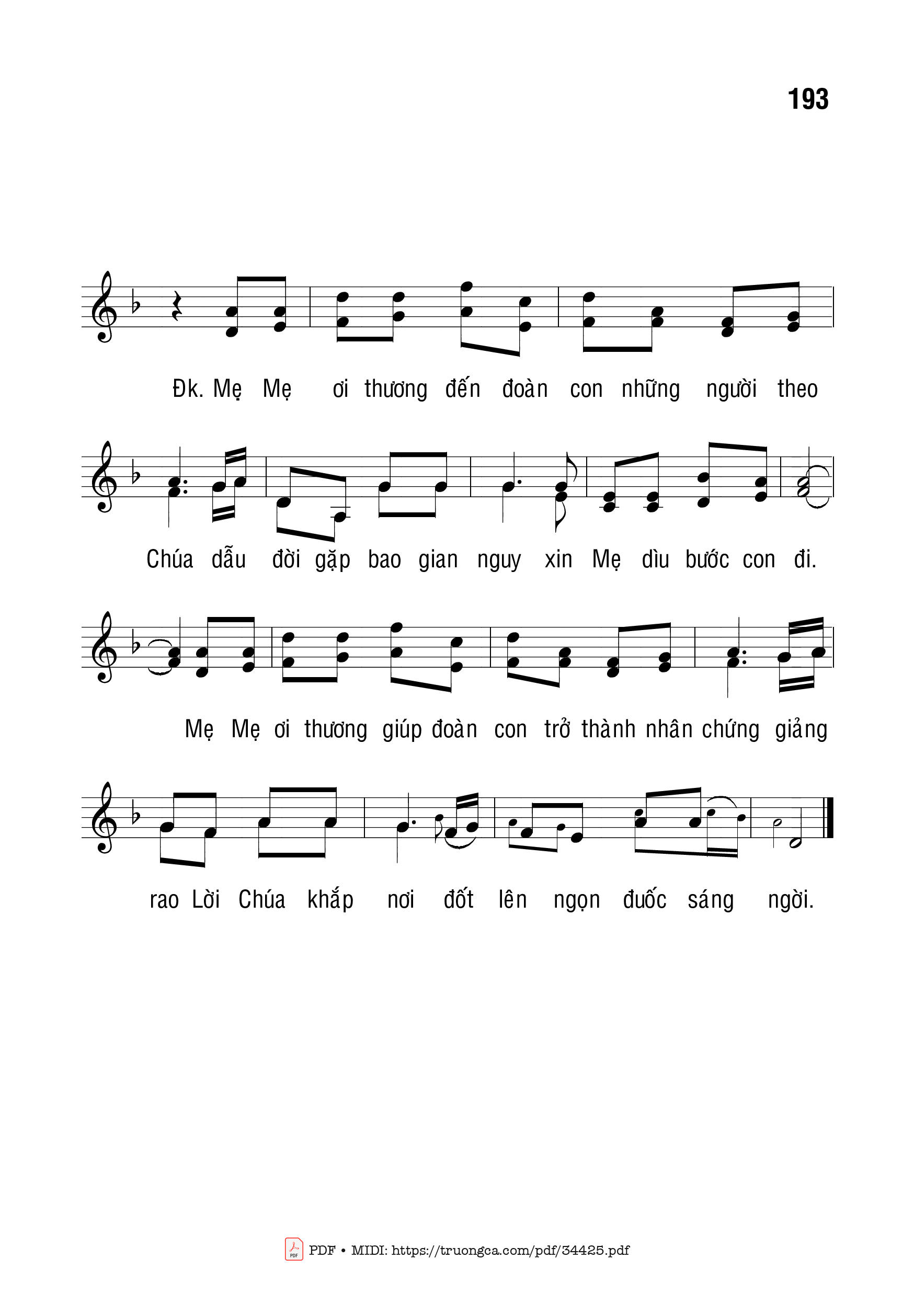 Page 2 of Sheet music PDF Cùng Với Mẹ - Bạch Vân
