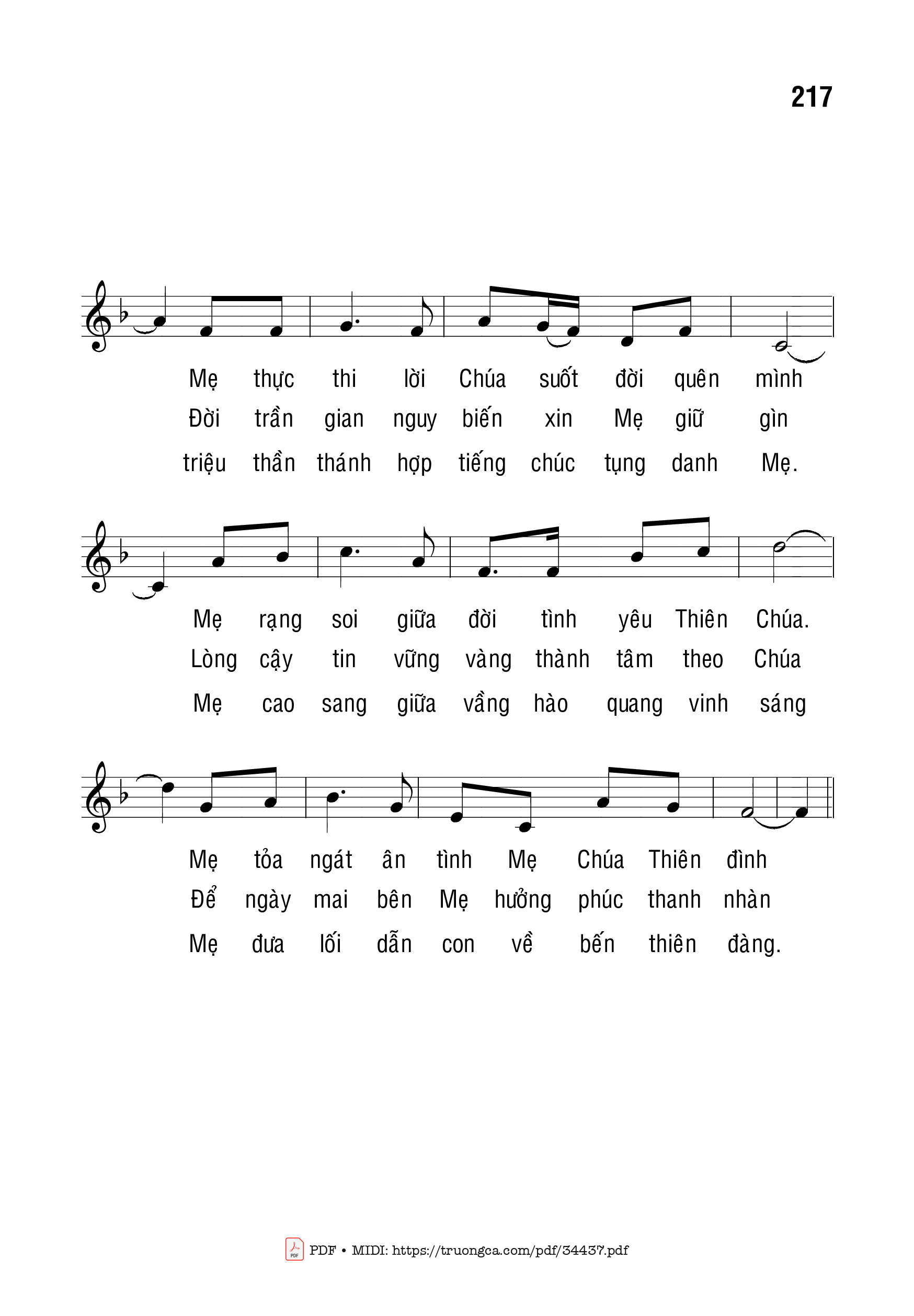 Page 2 of Sheet music PDF Mừng Mẹ Lên Trời - Bạch Vân
