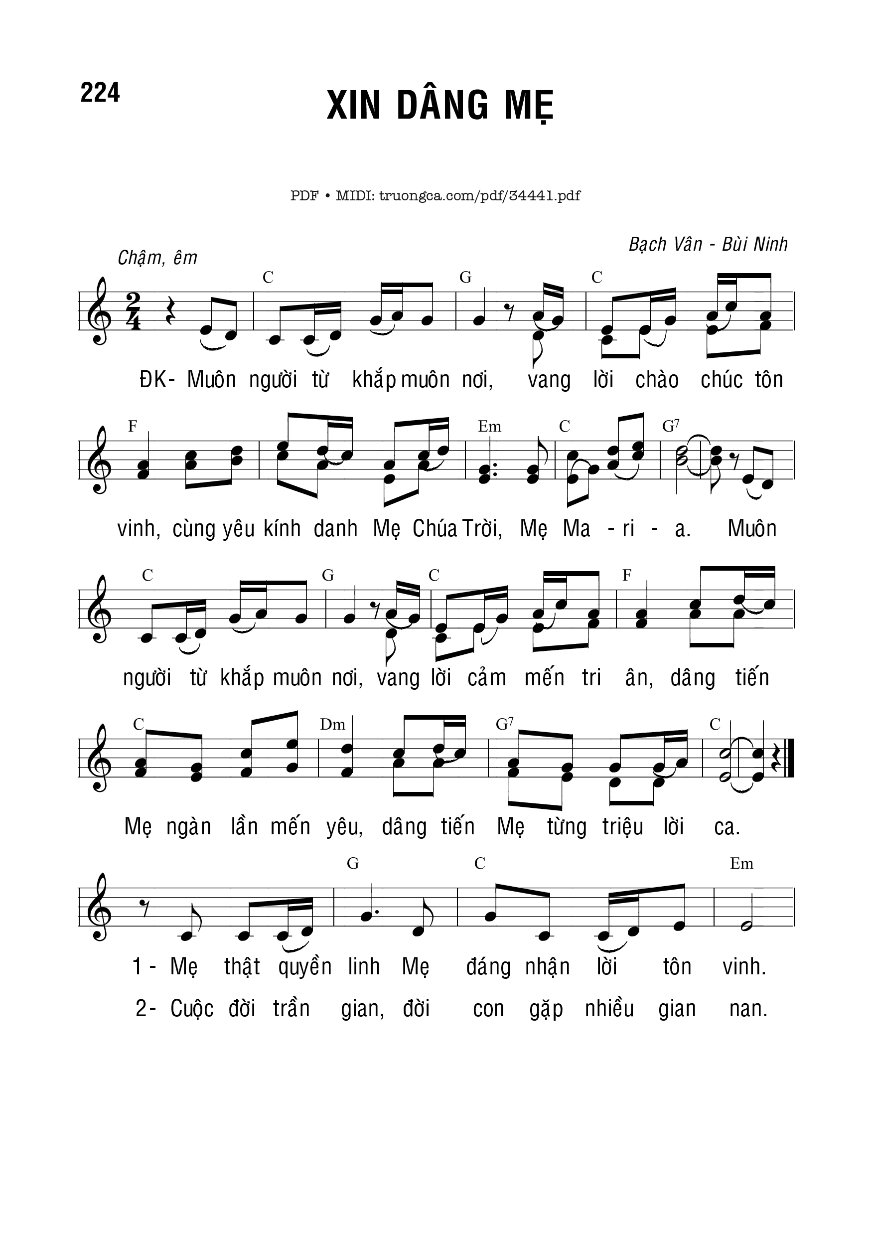 Xin Dâng Mẹ - Bạch Vân &Amp; Bùi Ninh