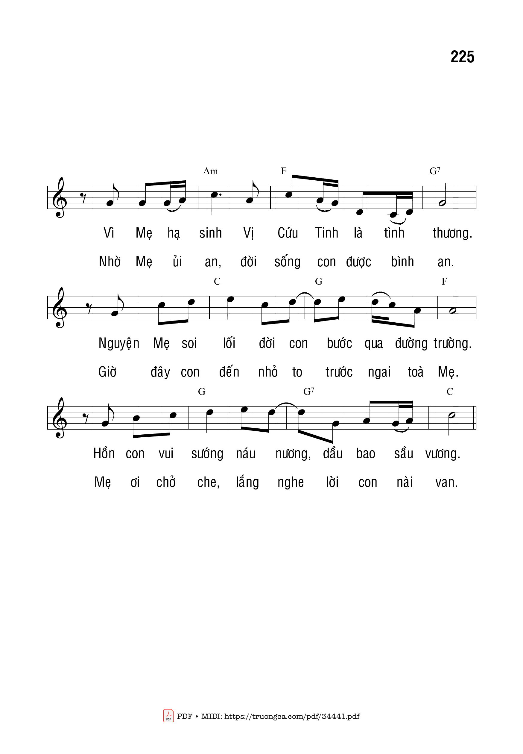 Page 2 of Sheet music PDF Xin Dâng Mẹ - Bạch Vân &Amp; Bùi Ninh