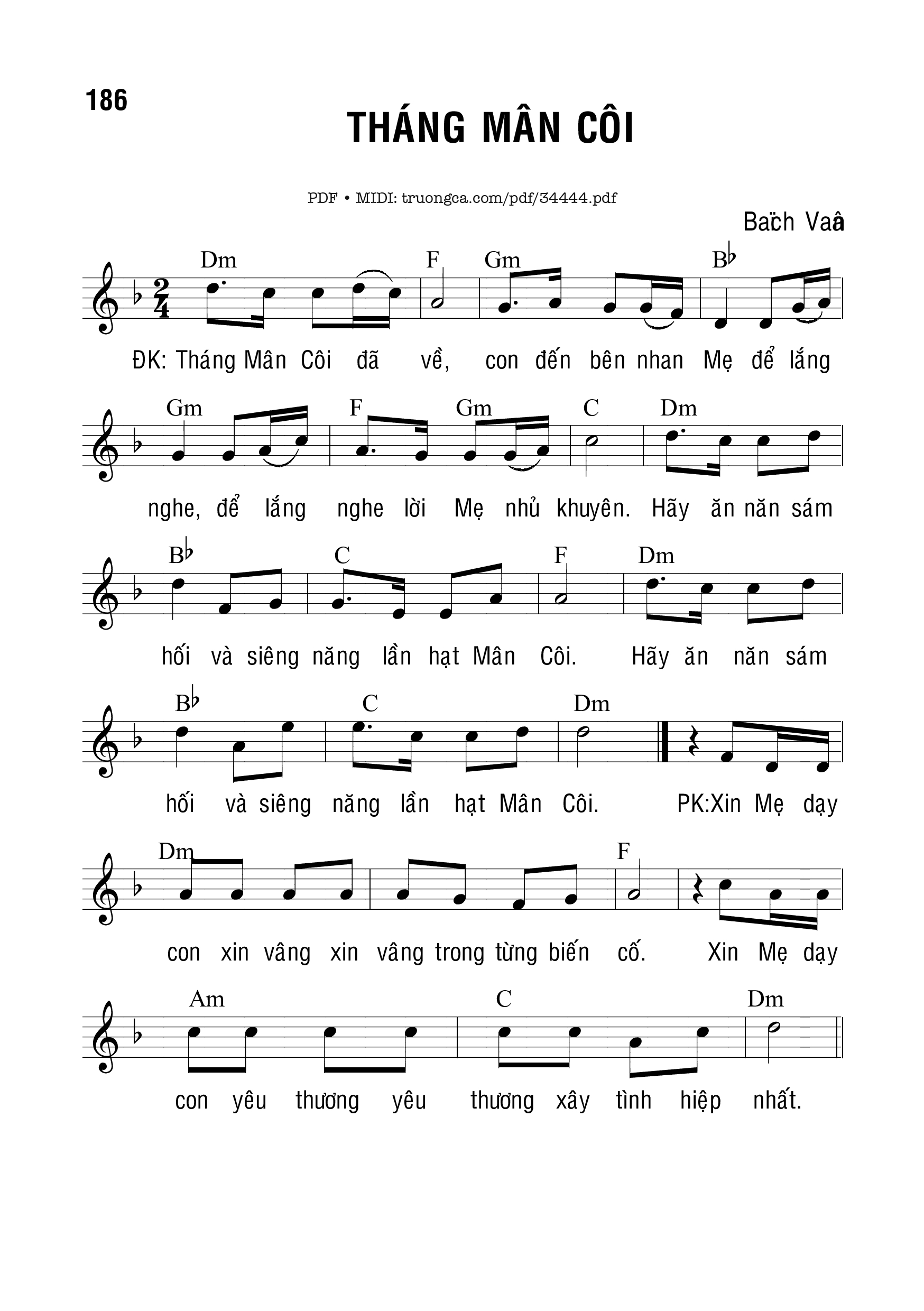 Sheet PDF of Tháng Mân Côi