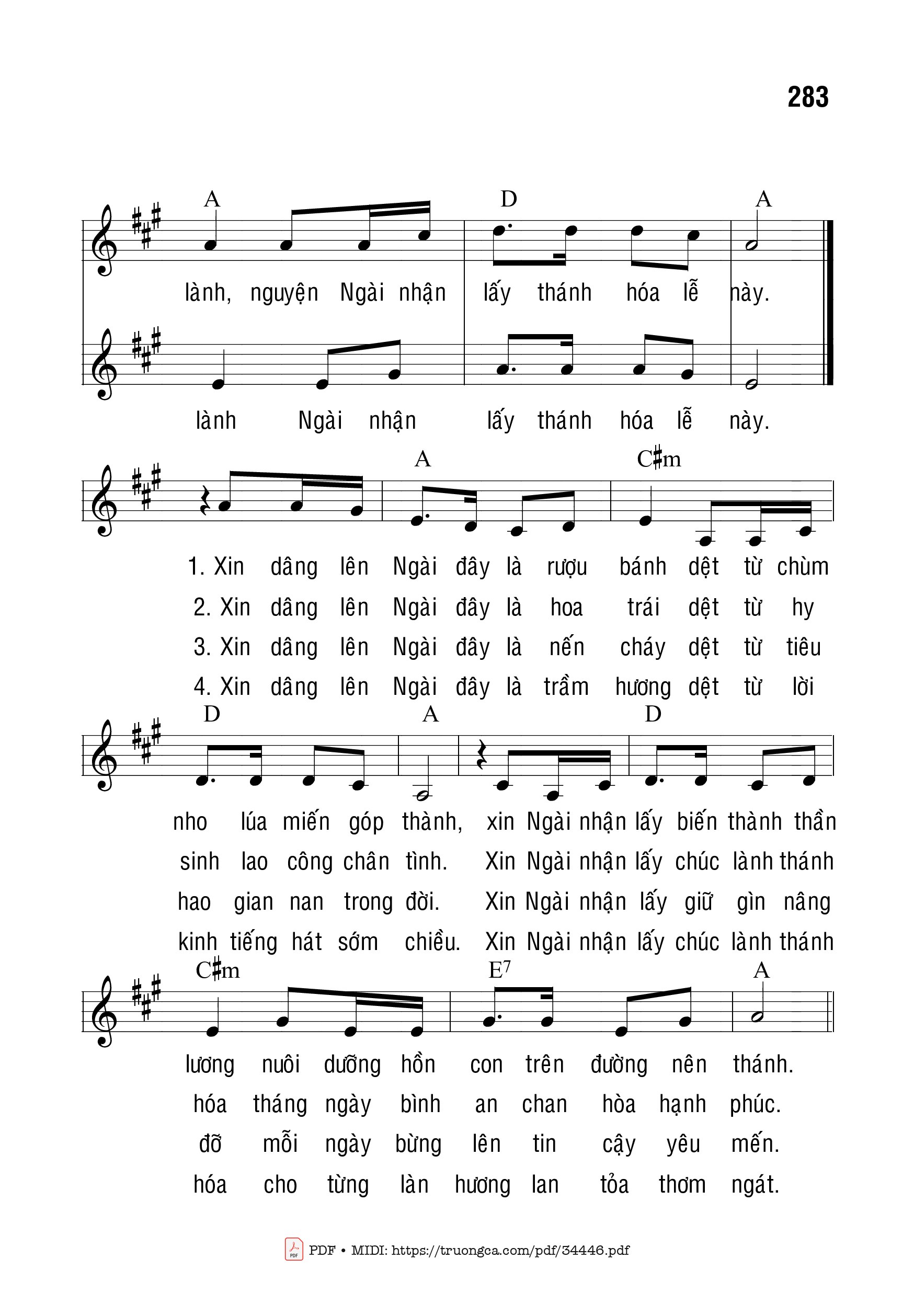 Page 2 of Sheet music PDF Lễ Dâng Đầu Xuân - Bạch Vân