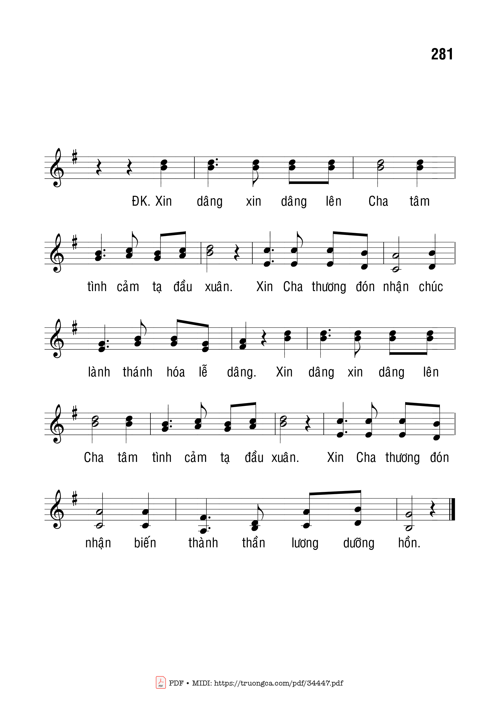 Page 2 of Sheet music PDF Dâng Chúa Mùa Xuân - Bạch Vân