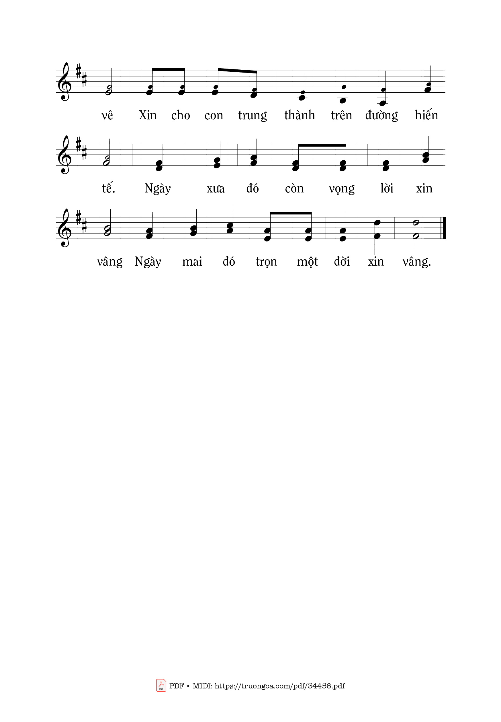 Page 2 of Sheet music PDF Xin Vâng 3 - Mi Trầm