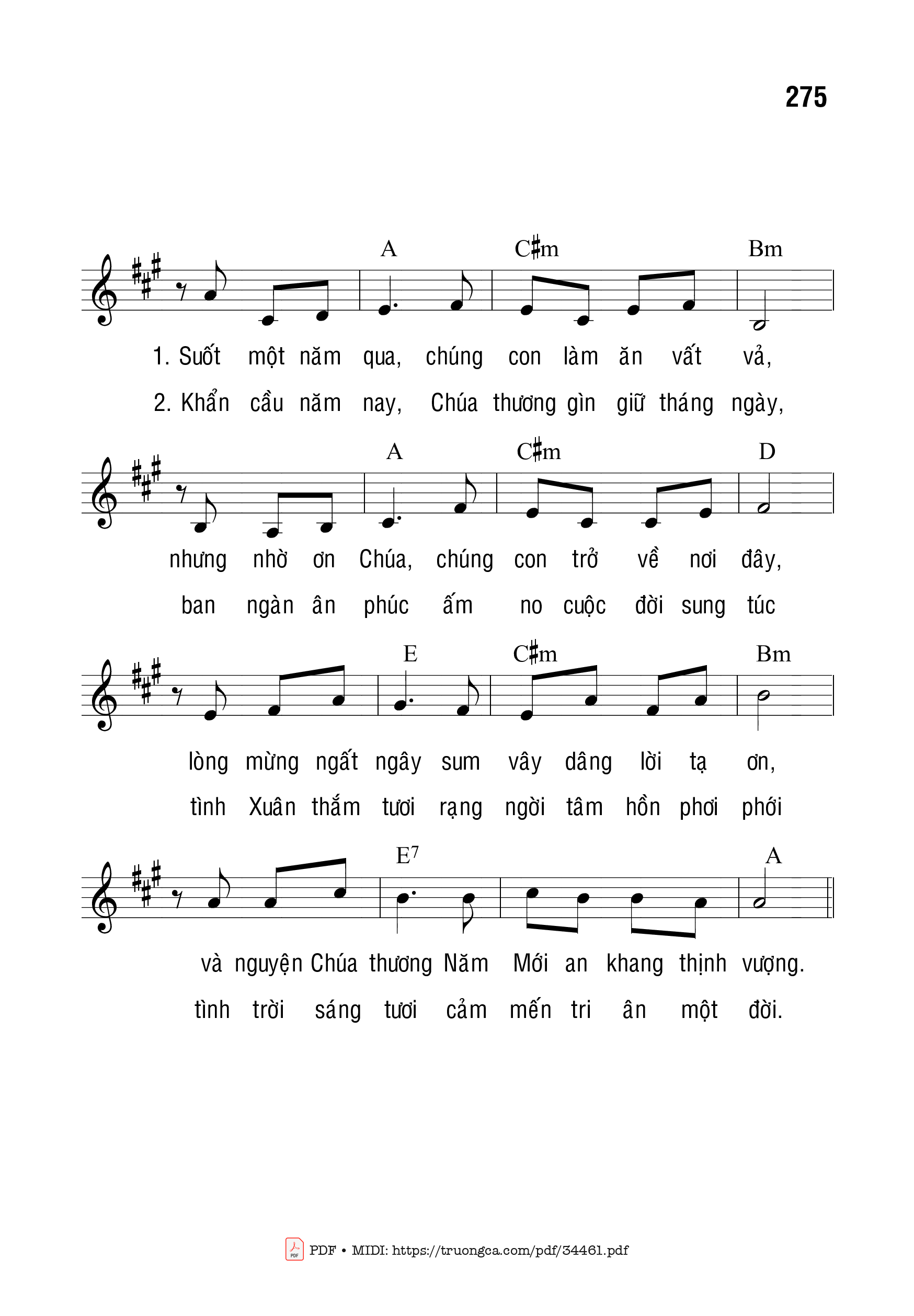 Page 2 of Sheet music PDF Ngày Đầu Năm Mới - Bạch Vân