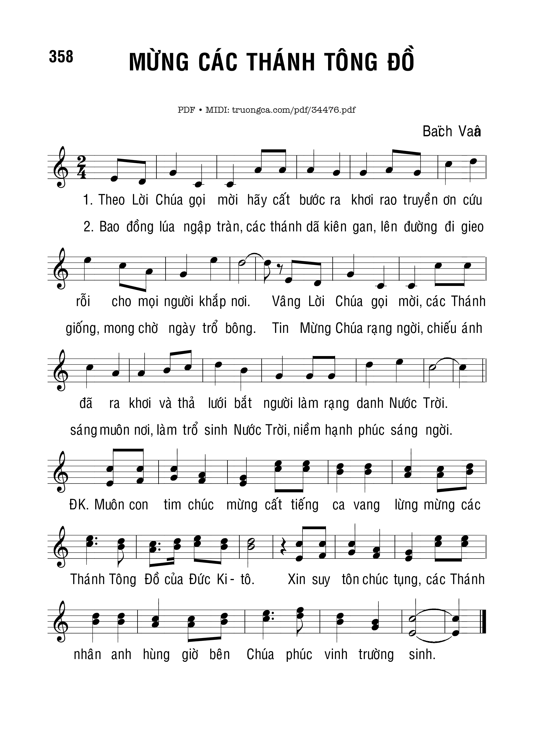 Sheet PDF of Mừng Các Thánh Tông Đồ