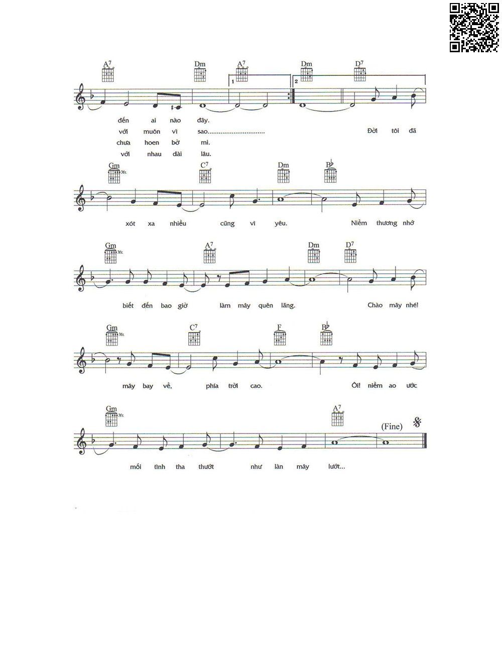 Page 2 of Sheet music PDF Mây lang thang (A cowboy