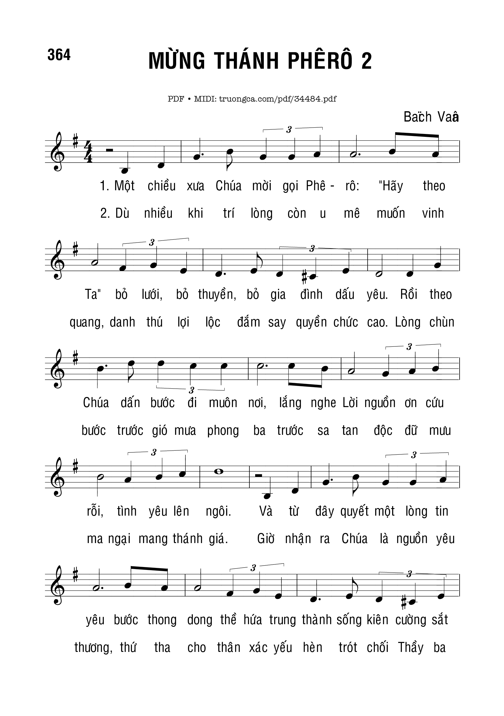 Sheet PDF of Mừng Thánh Phêrô 2