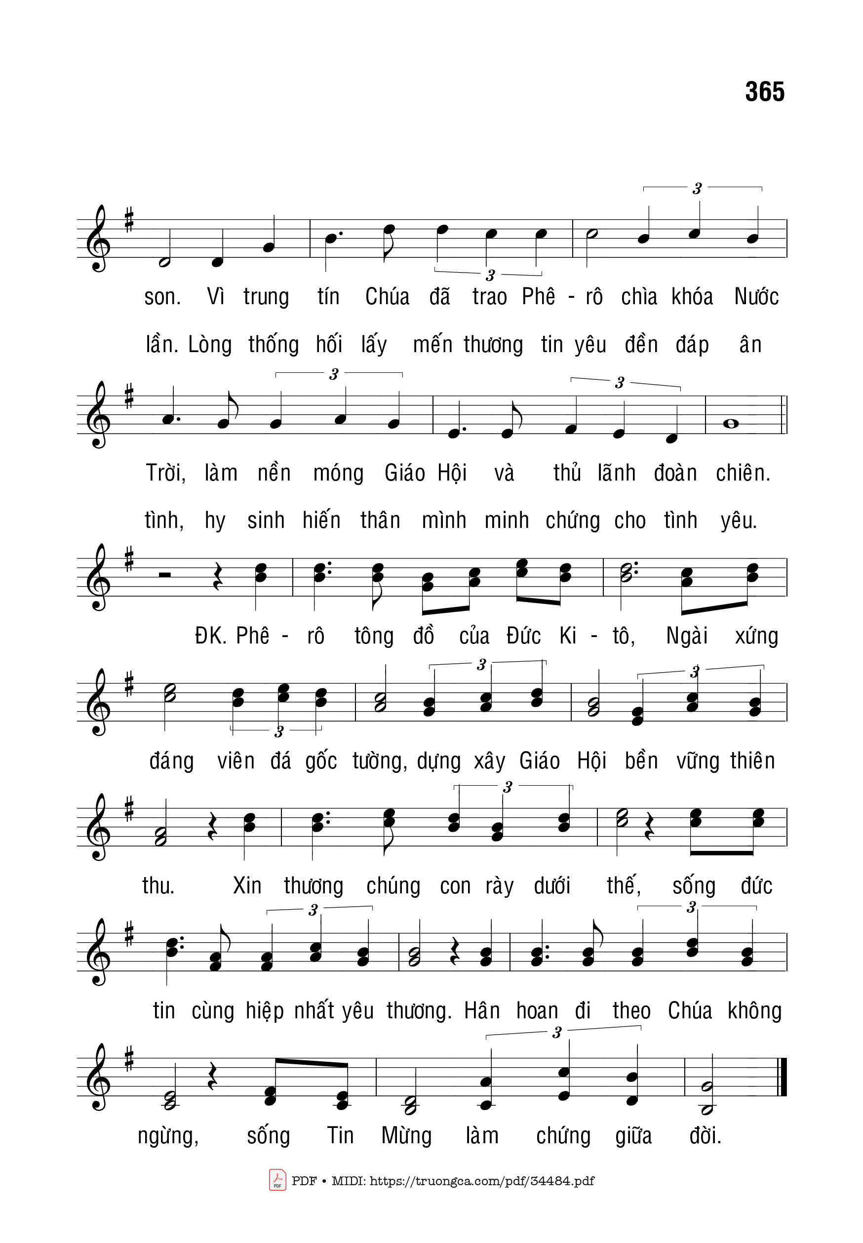 Page 2 of Sheet music PDF Mừng Thánh Phêrô 2 - Bạch Vân