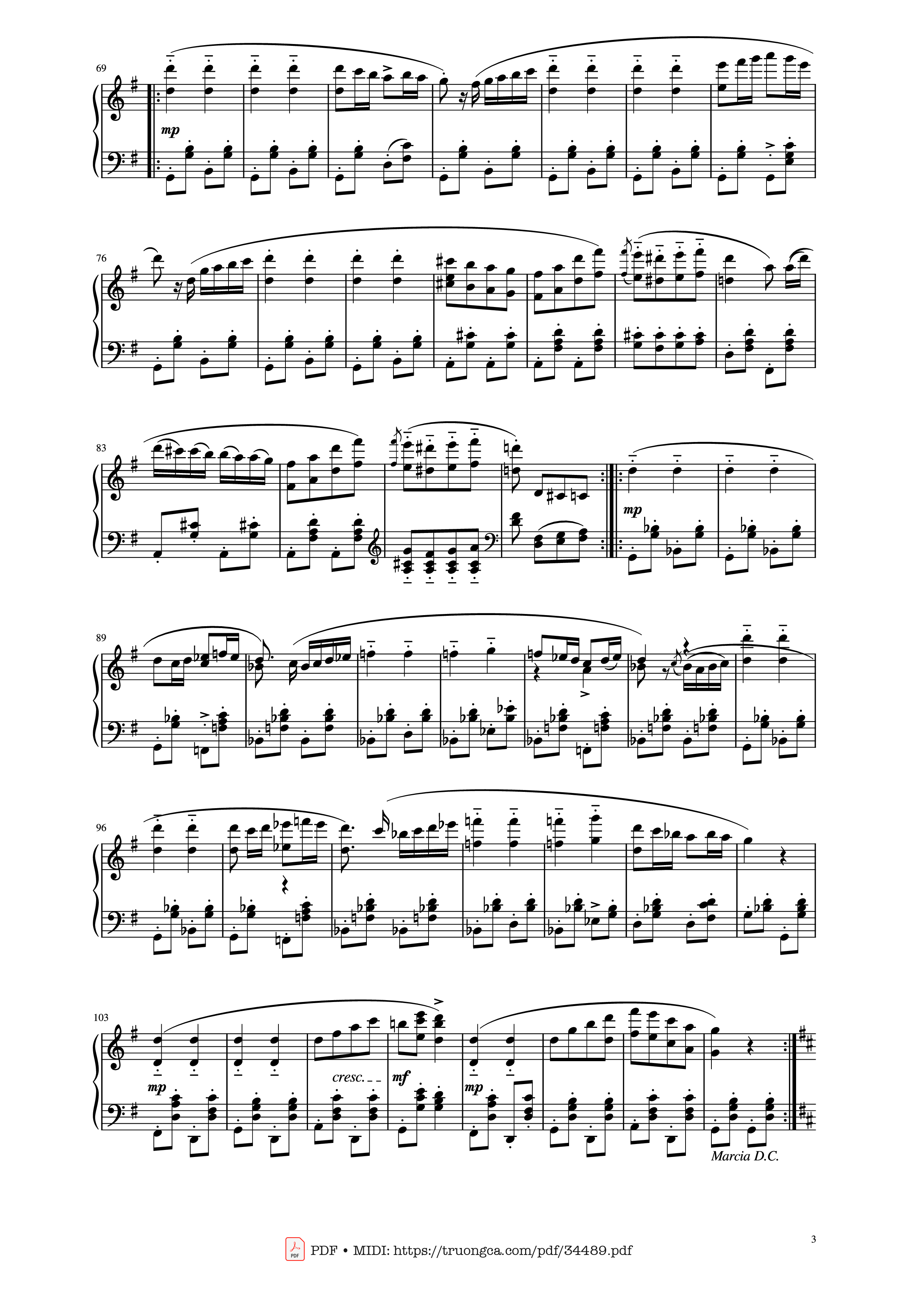 Page 3 of Sheet music PDF Piano March Militaire Piano - Franz Shubert