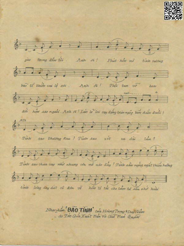 Page 3 of Sheet music PDF Bão tình - Hoàng Trọng