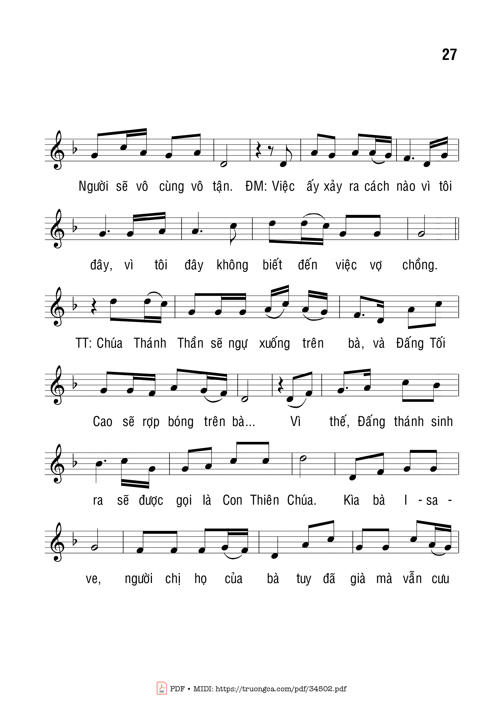 Page 2 of Sheet music PDF Thiên Thần Truyền Tin Cho Đức Mẹ - Bạch Vân