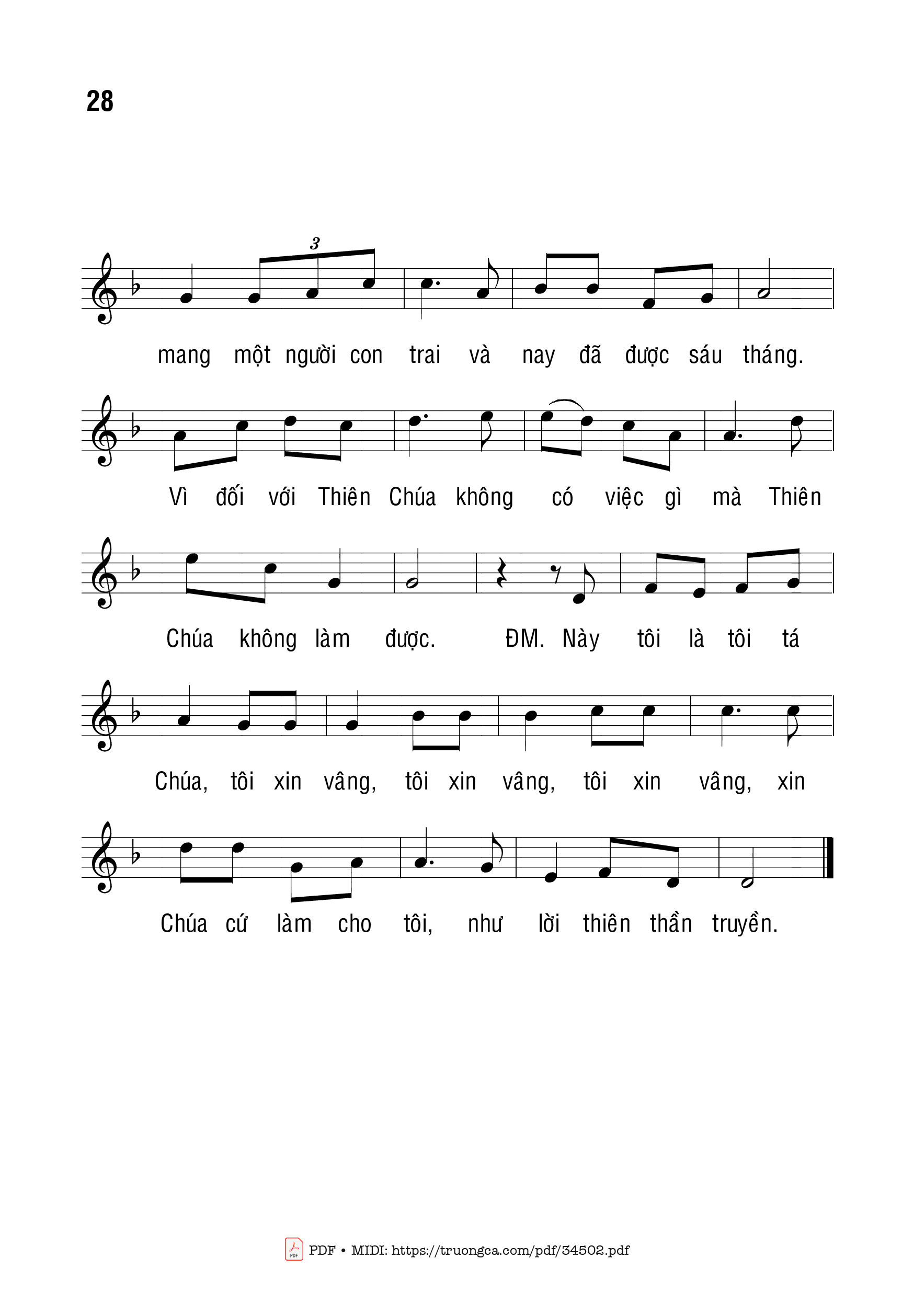 Page 3 of Sheet music PDF Thiên Thần Truyền Tin Cho Đức Mẹ - Bạch Vân