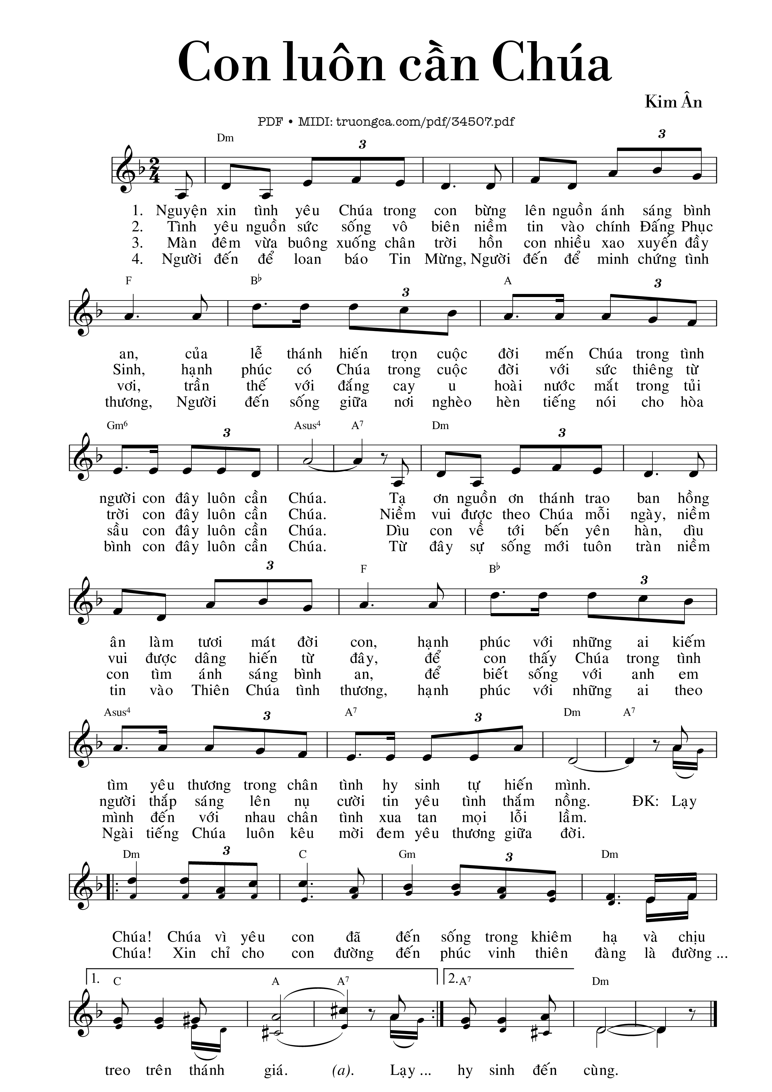 Sheet PDF of Con luôn cần Chúa