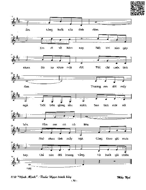 Page 2 of Sheet music PDF Mấy ngả - Nguyễn Đình Phùng