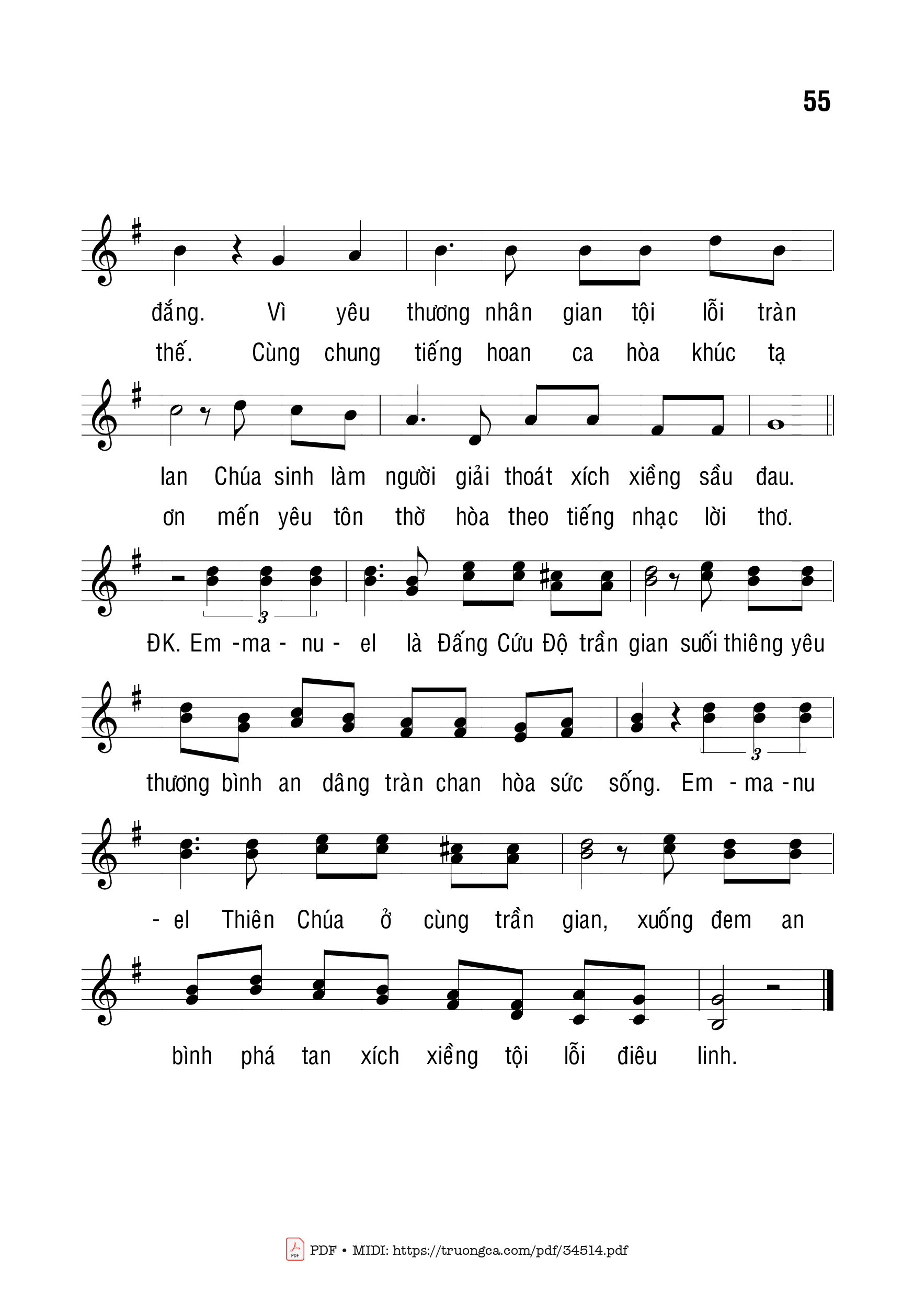 Page 2 of Sheet music PDF Emmanuel - Bạch Vân