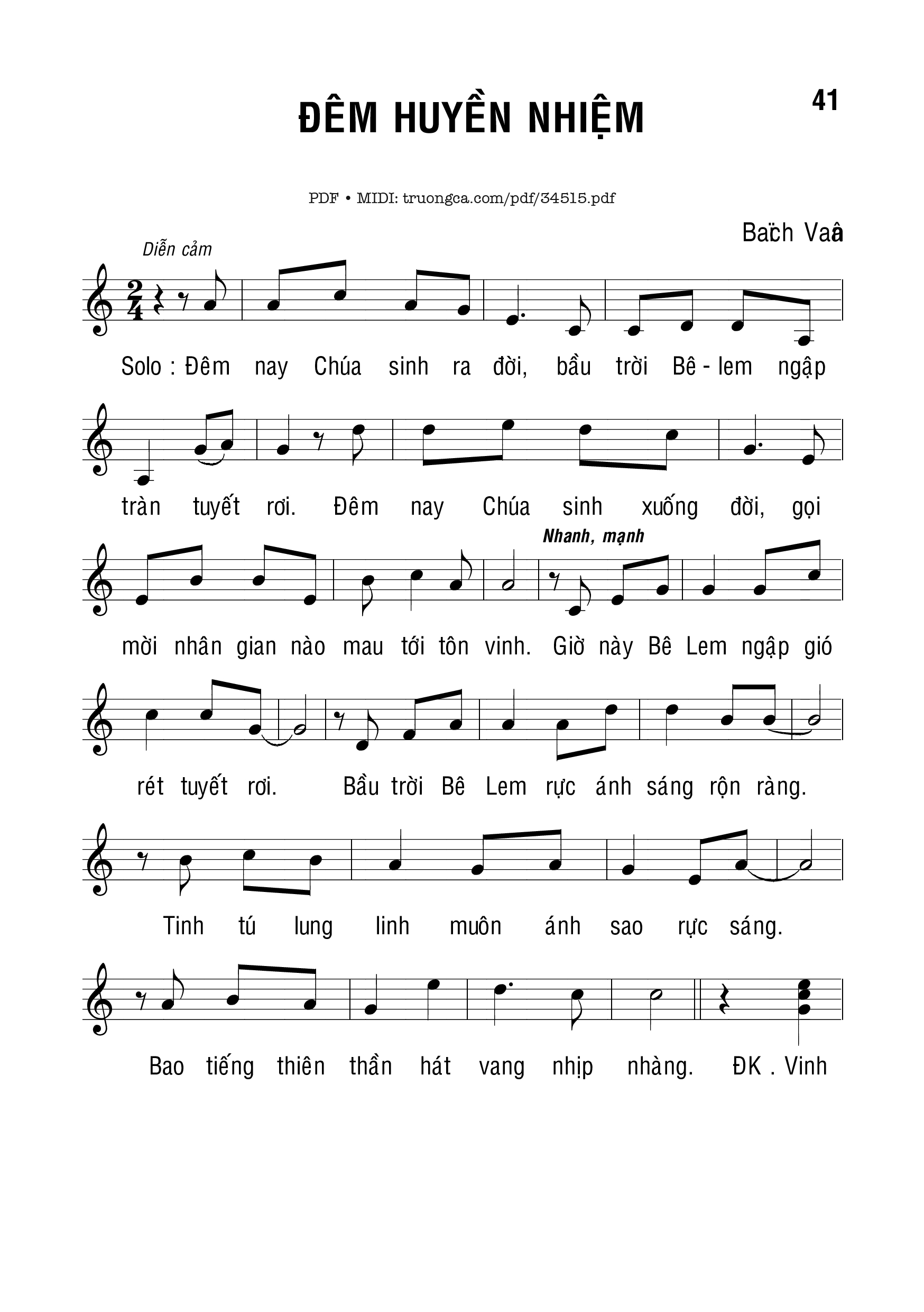 Sheet PDF of Đêm Huyền Nhiệm