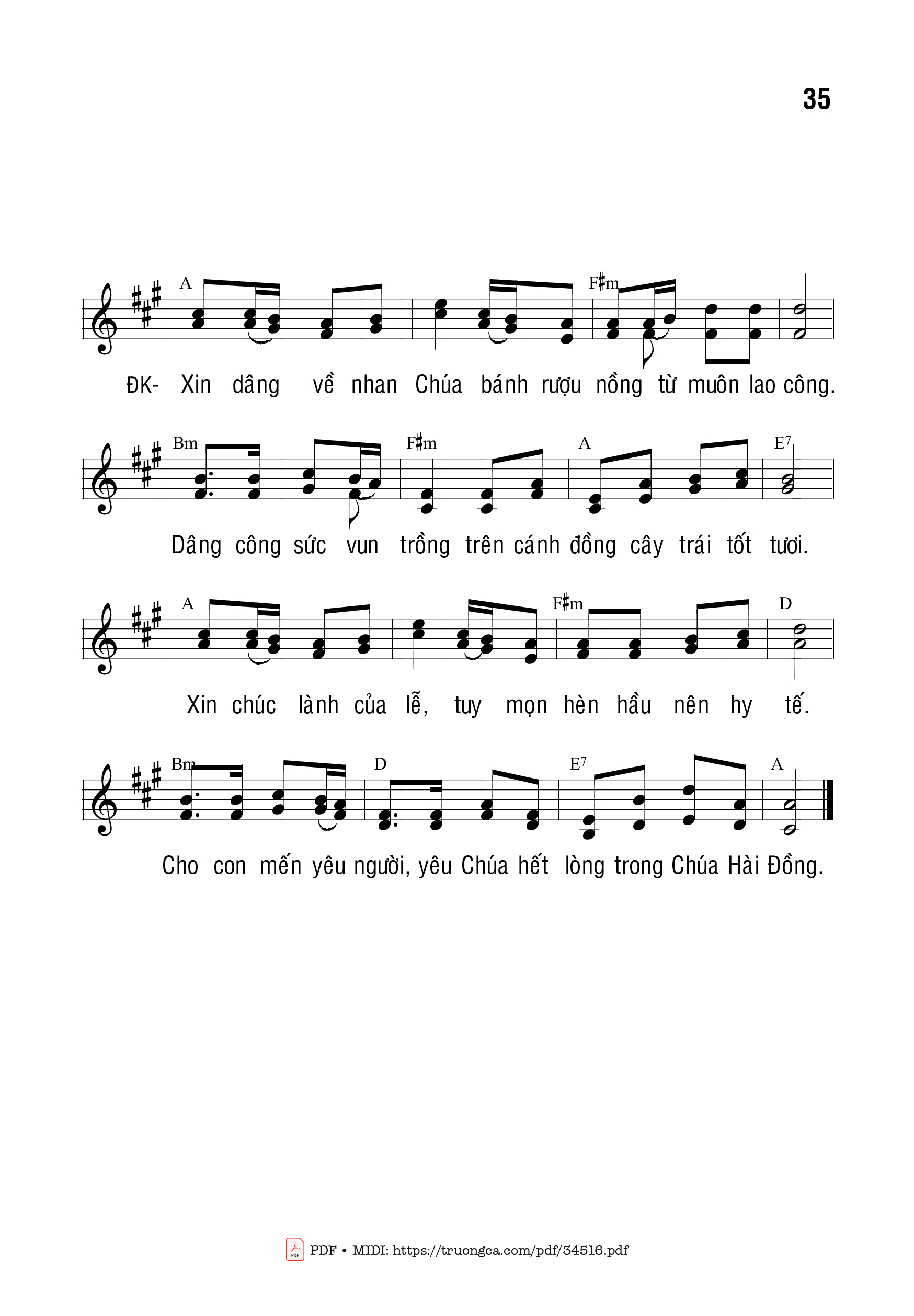 Page 2 of Sheet music PDF Dâng Chúa Hài Nhi - Bạch Vân